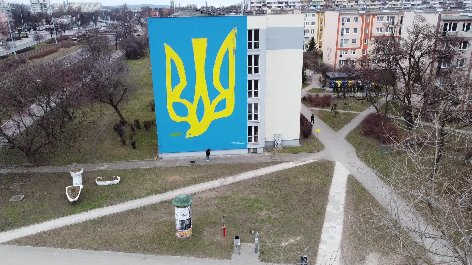 Dove Of Peace For Ukraine Mural In Gdansk, Poland