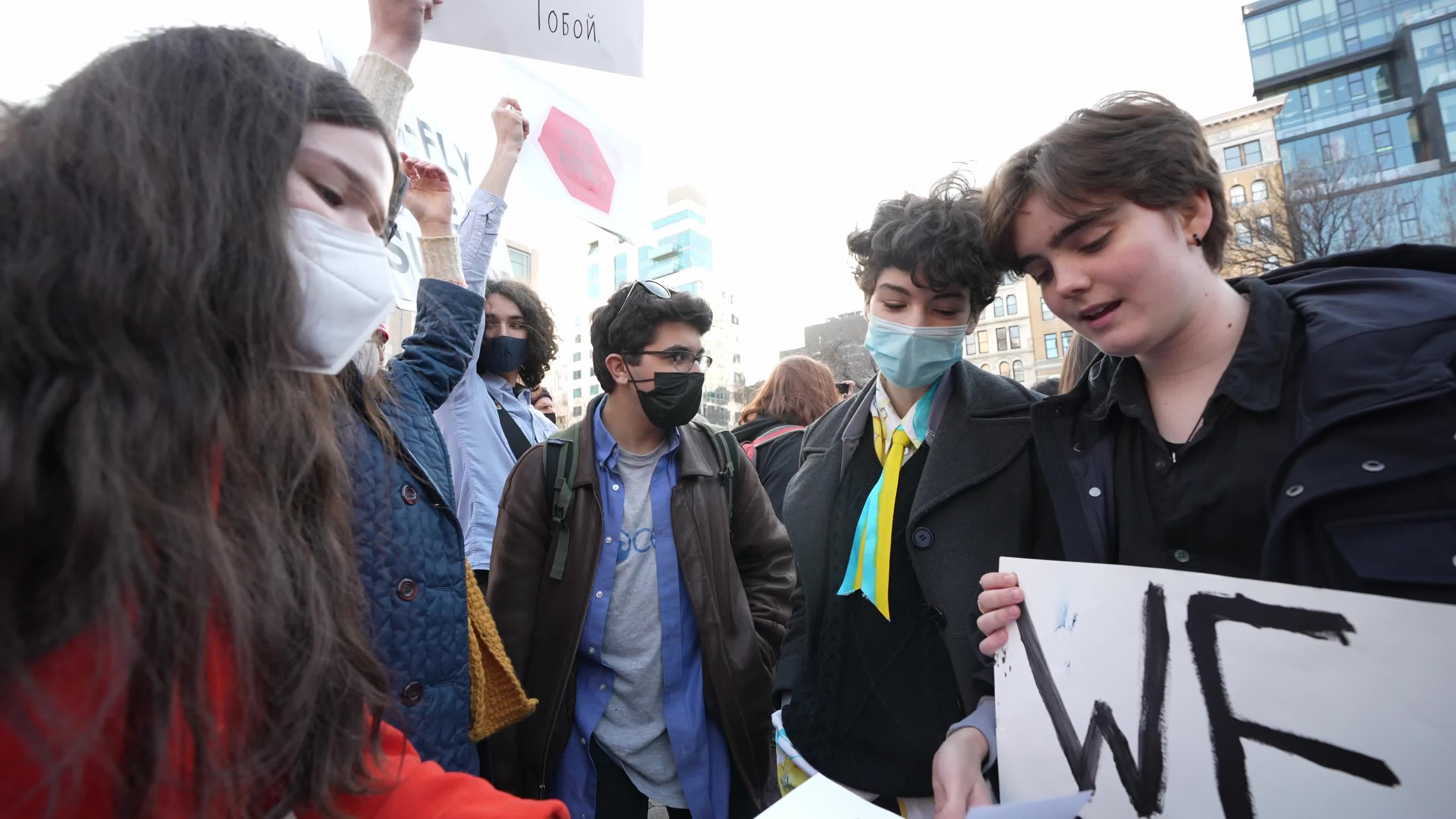 Stand With Ukraine Protest by Students