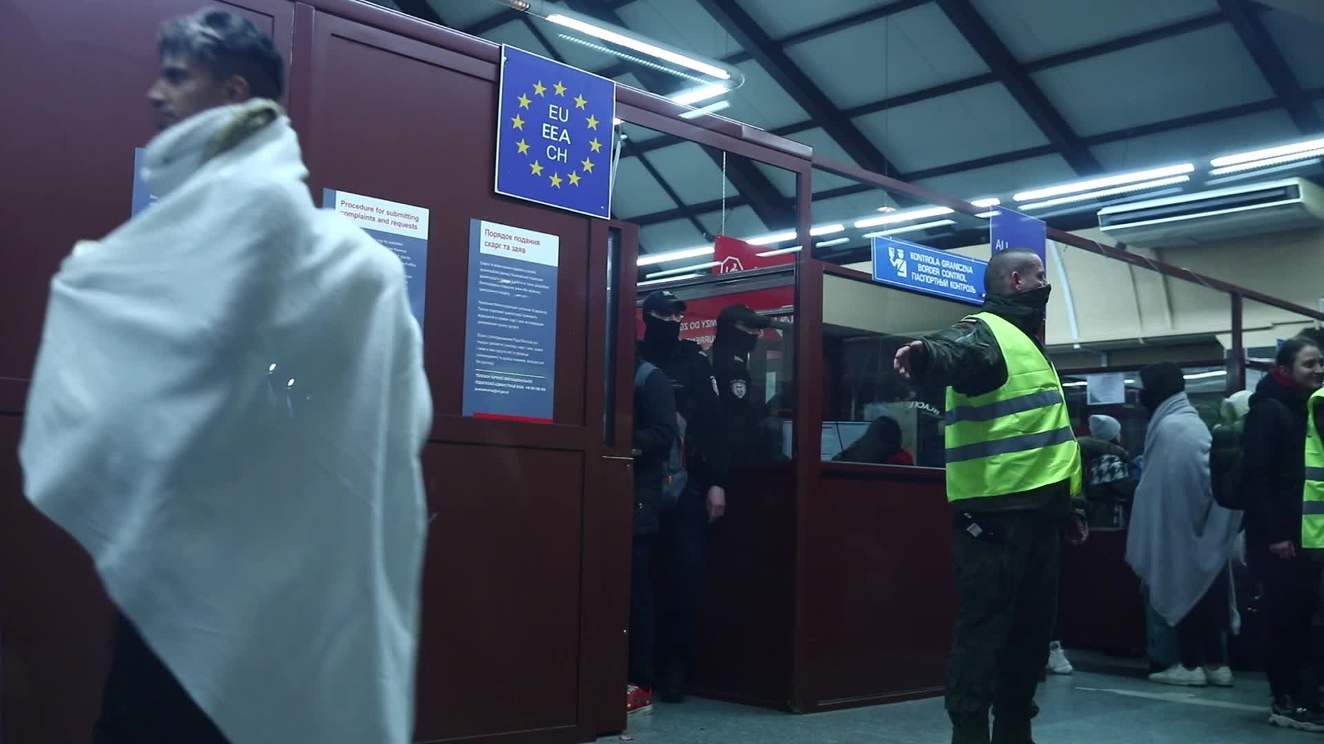 People Cross Ukrainian-Polish Border After Fleeing Ukraine