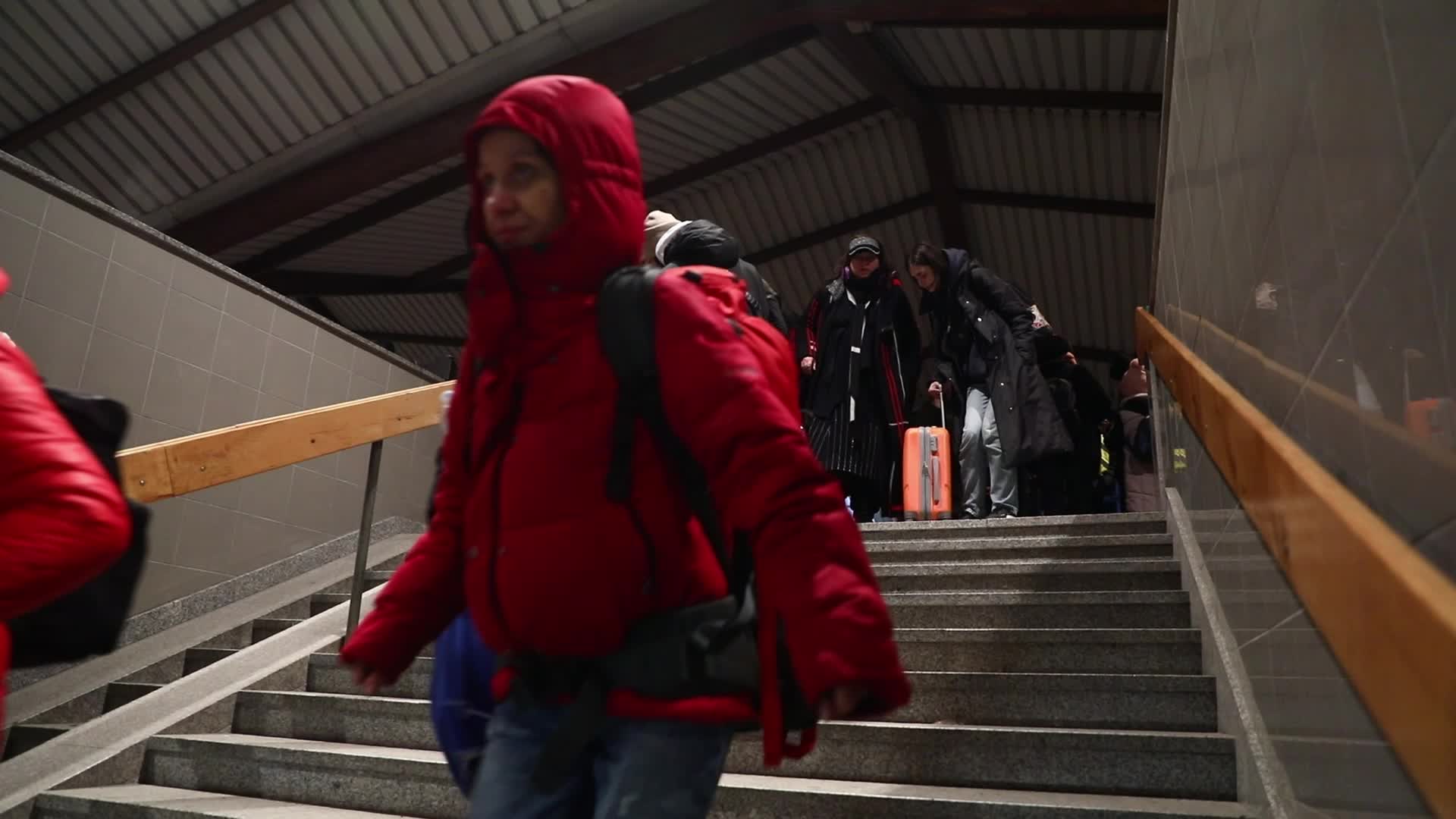 People Cross Ukrainian-Polish Border After Fleeing Ukraine
