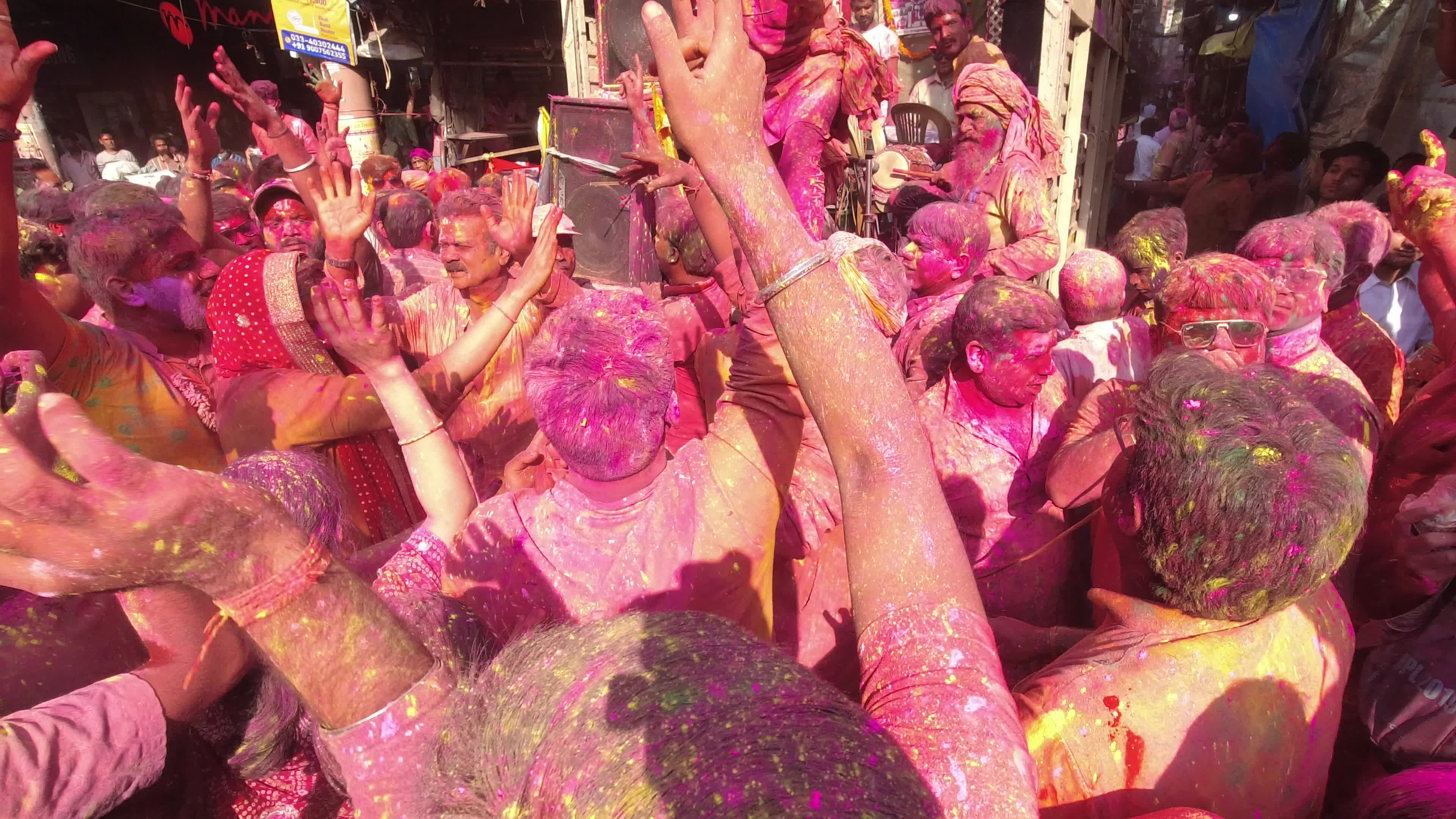 Holi celebration in Kolkata .