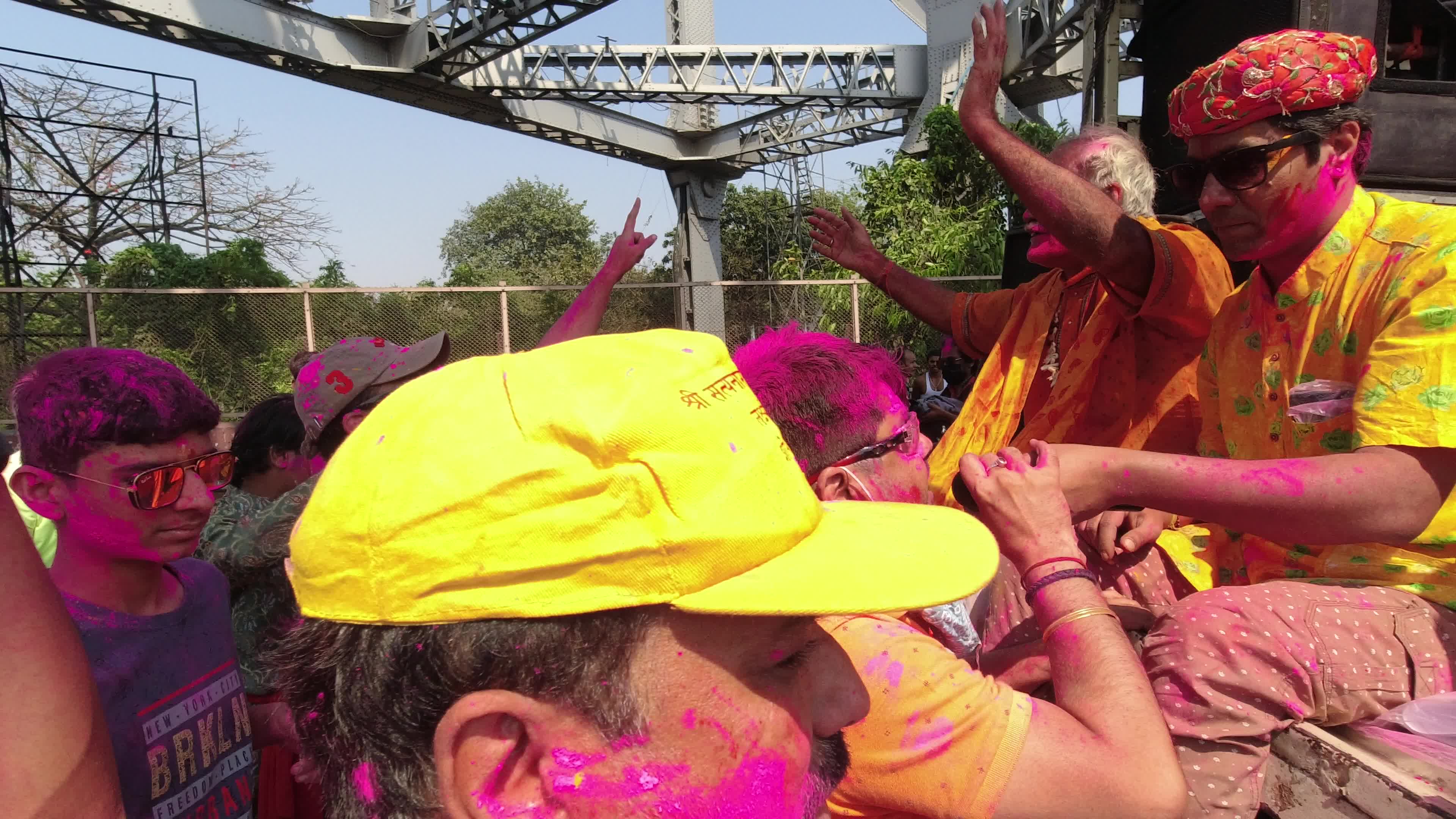 Holi celebration in Kolkata .
