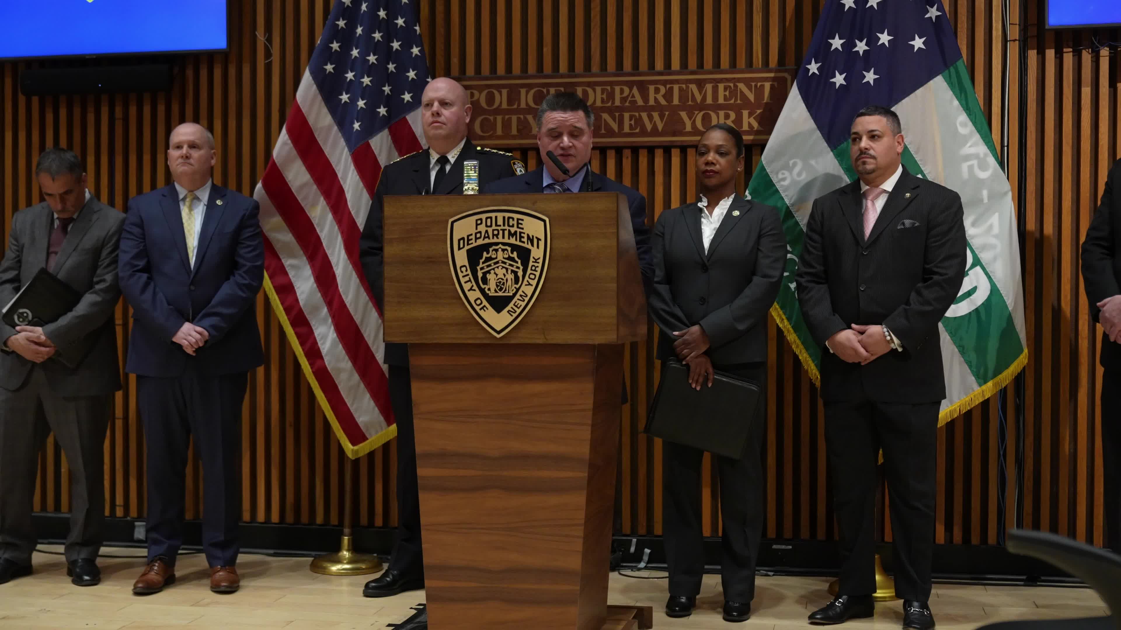 NYPD Holds News Conference On Recent Spate Of Shootings Of Homeless People In NYC And DC