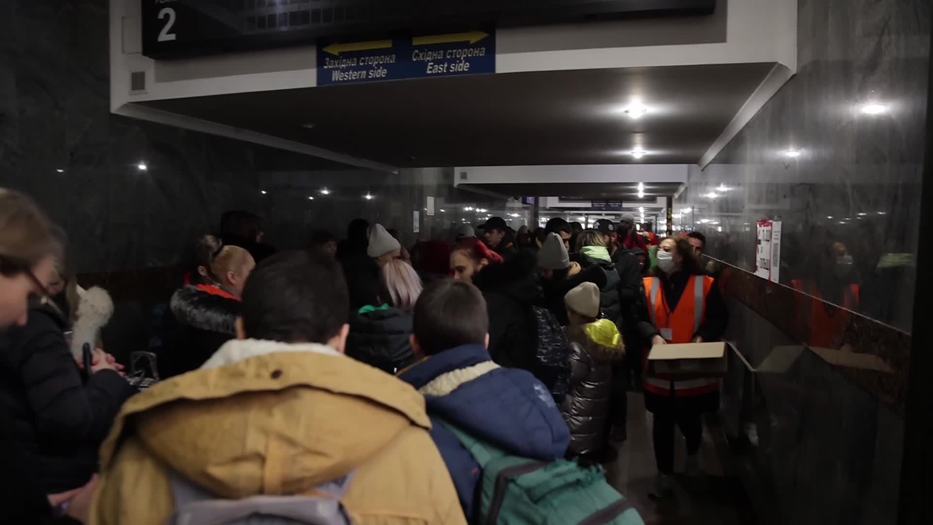 Ukrainian refugees at Medyka border crossing