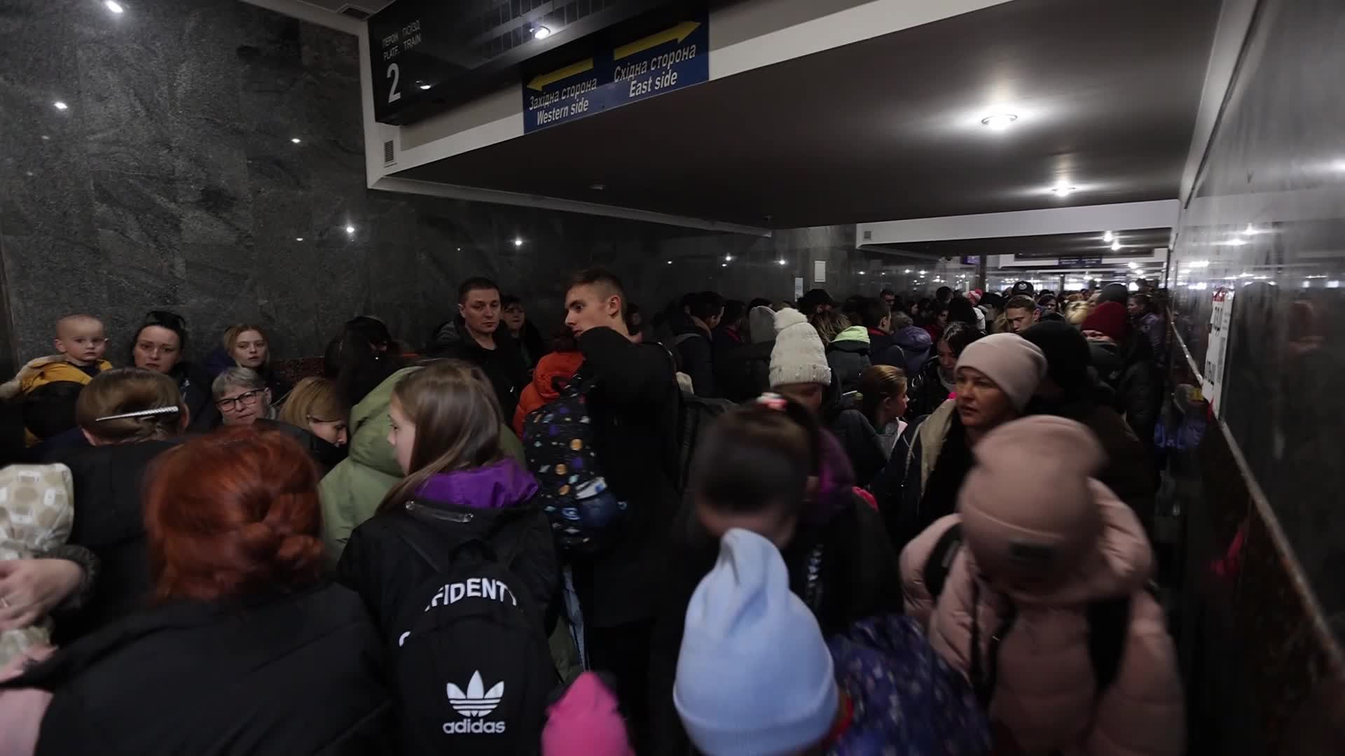 Ukrainian refugees at Medyka border crossing