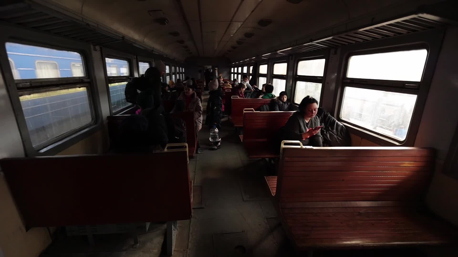 Ukrainian refugees at Medyka border crossing