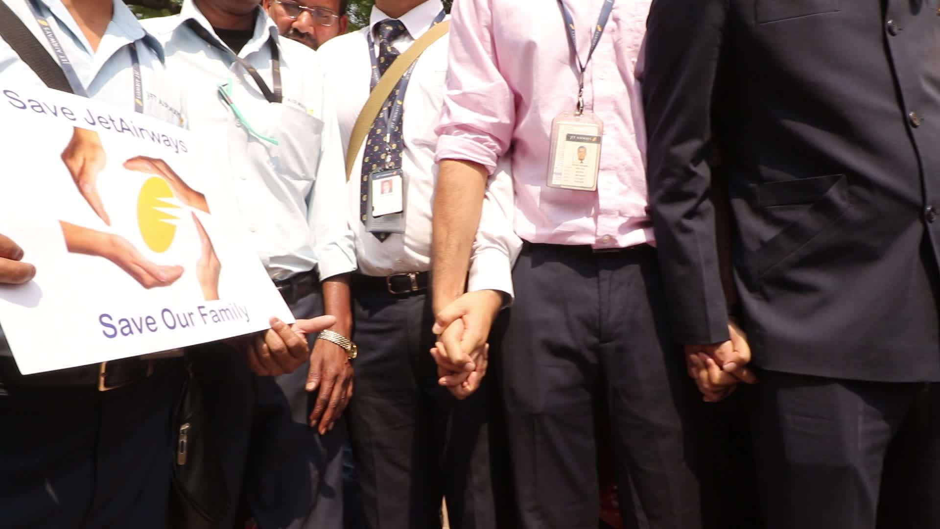 Jet Airways Employees Demonstrate In New Delhi