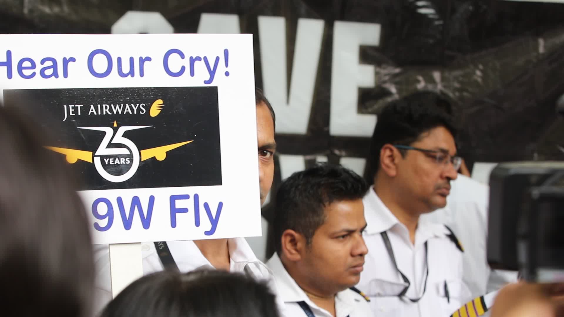Jet Airways Employees Demonstrate In New Delhi