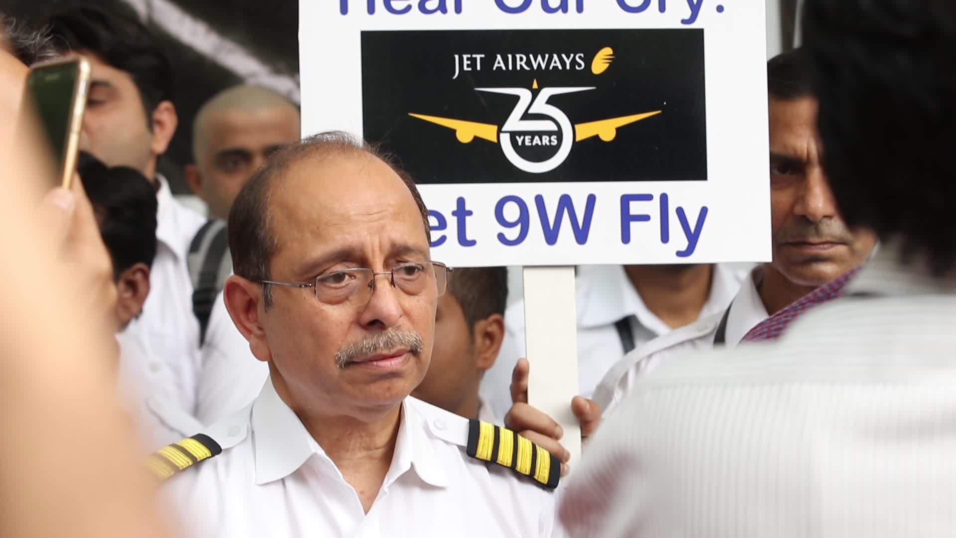 Jet Airways Employees Demonstrate In New Delhi
