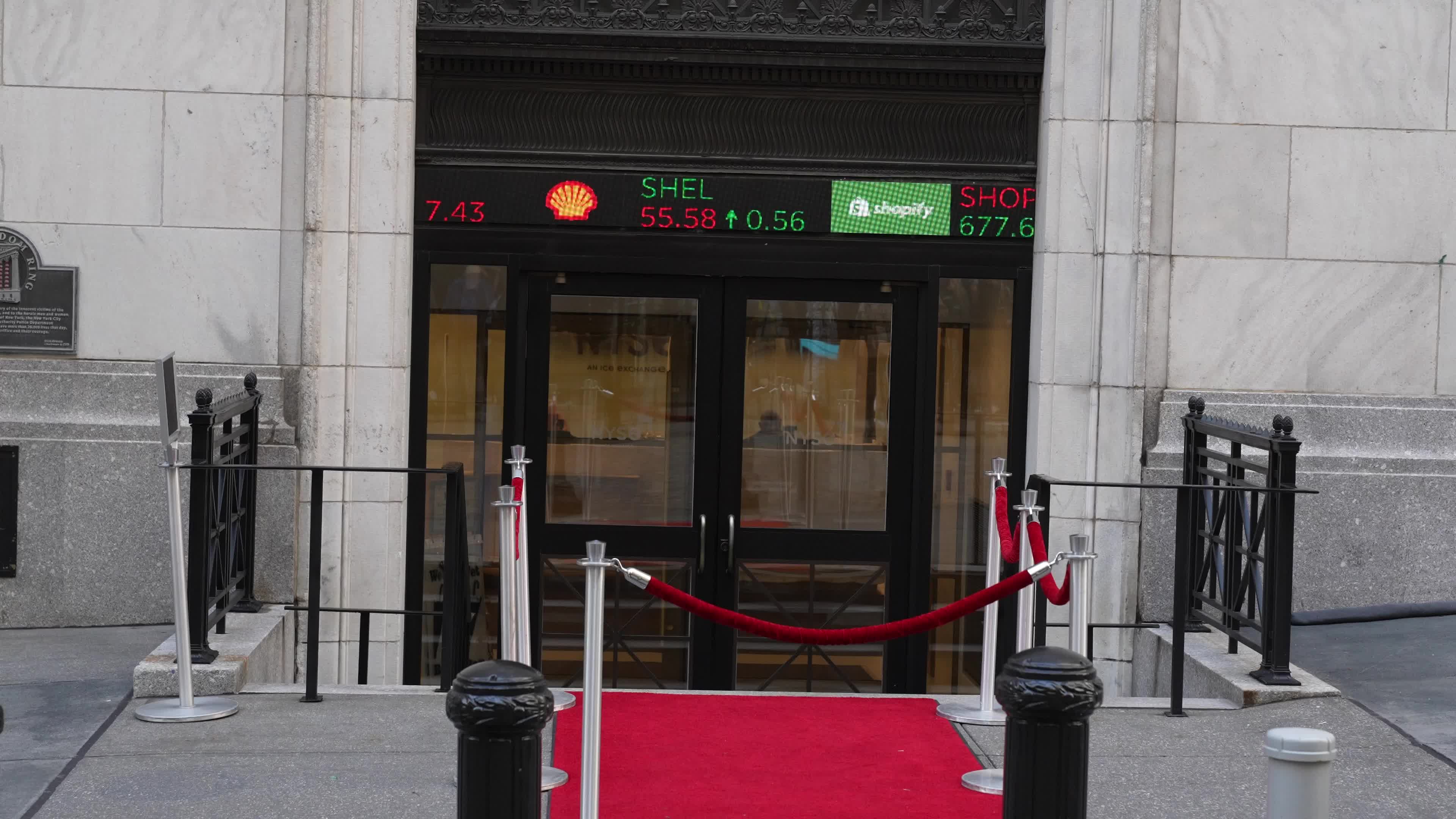 "Quanergy" Logo at New York Stock Exchange Building Exterior