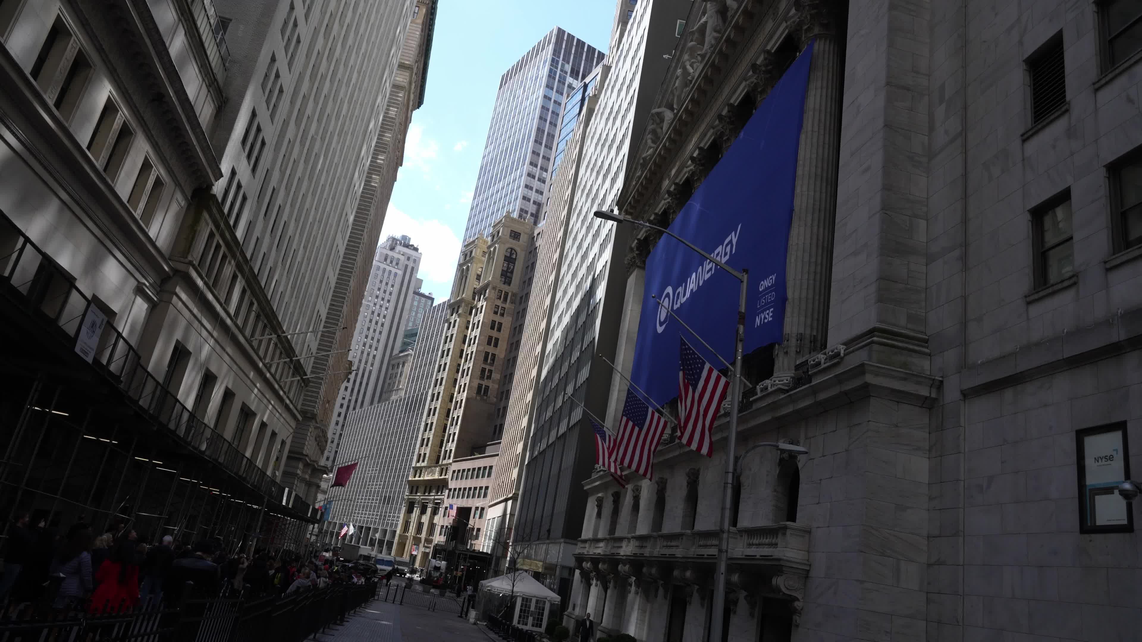 "Quanergy" Logo at New York Stock Exchange Building Exterior