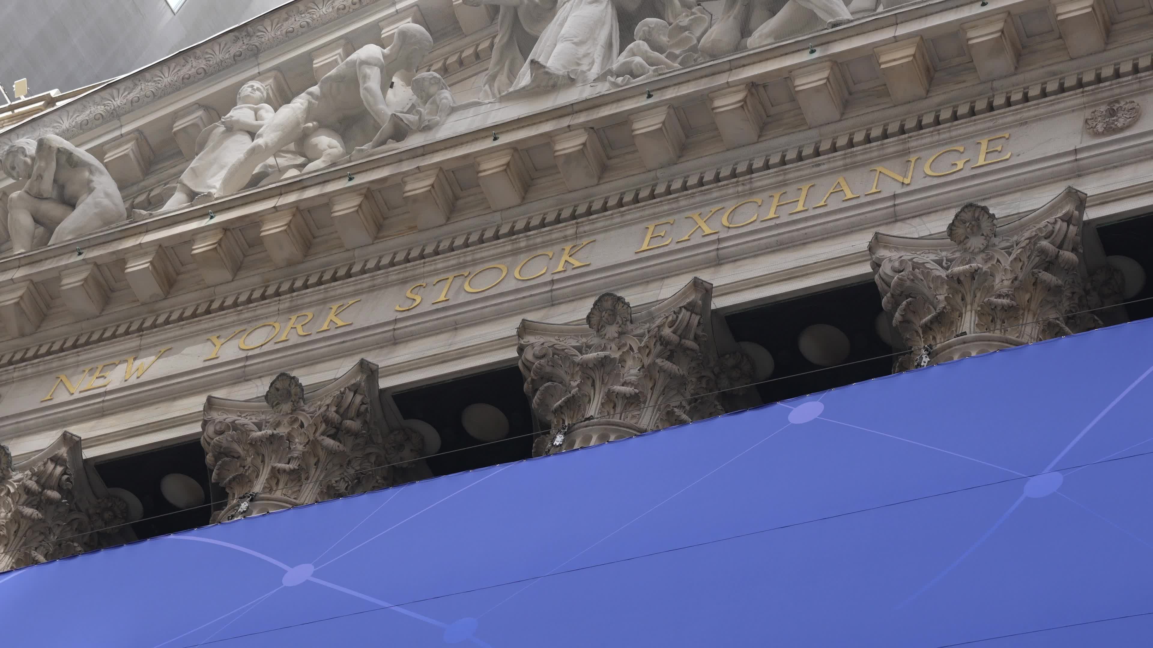 "Quanergy" Logo at New York Stock Exchange Building Exterior