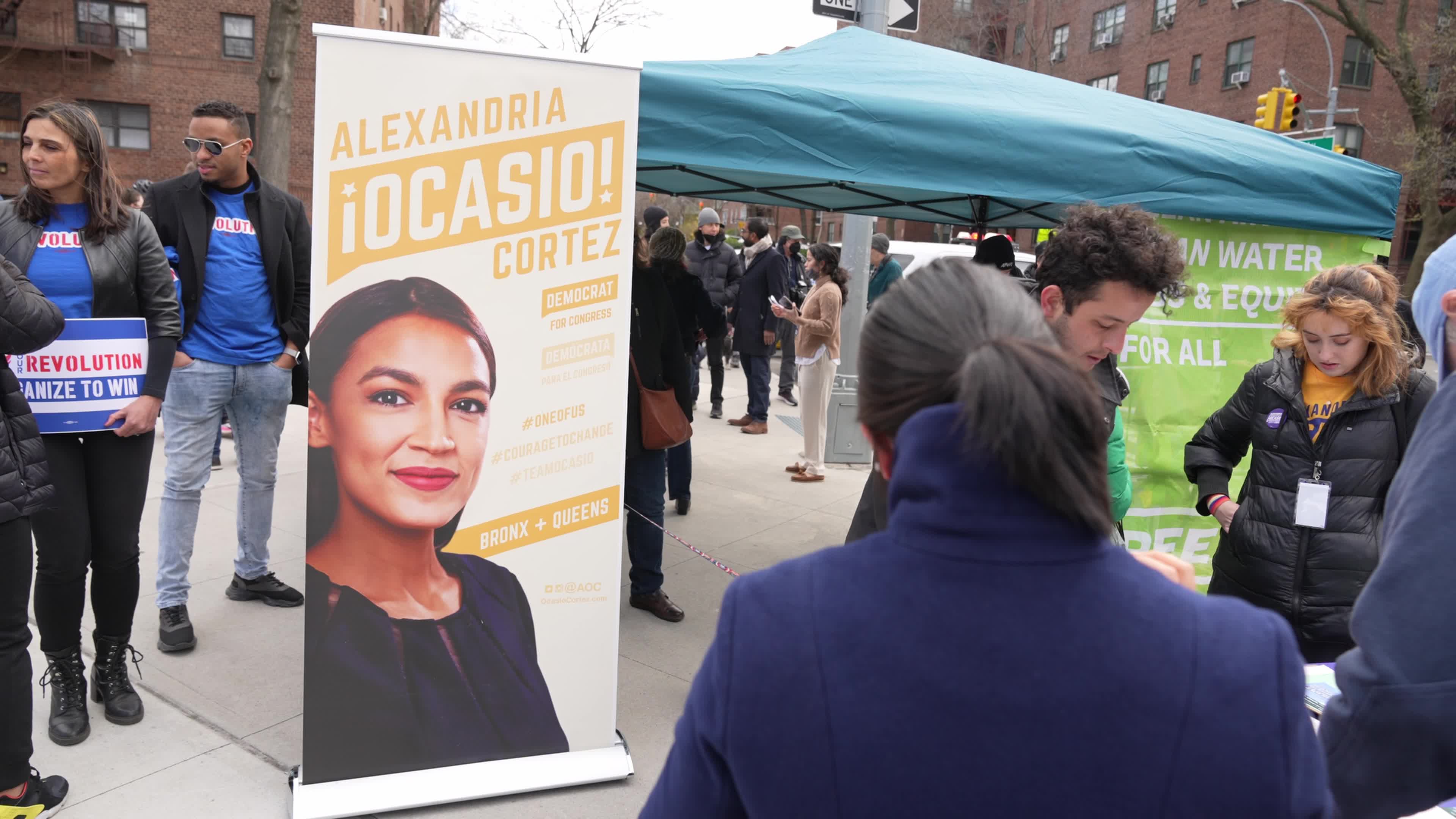 AOC Campaigns for Re-election