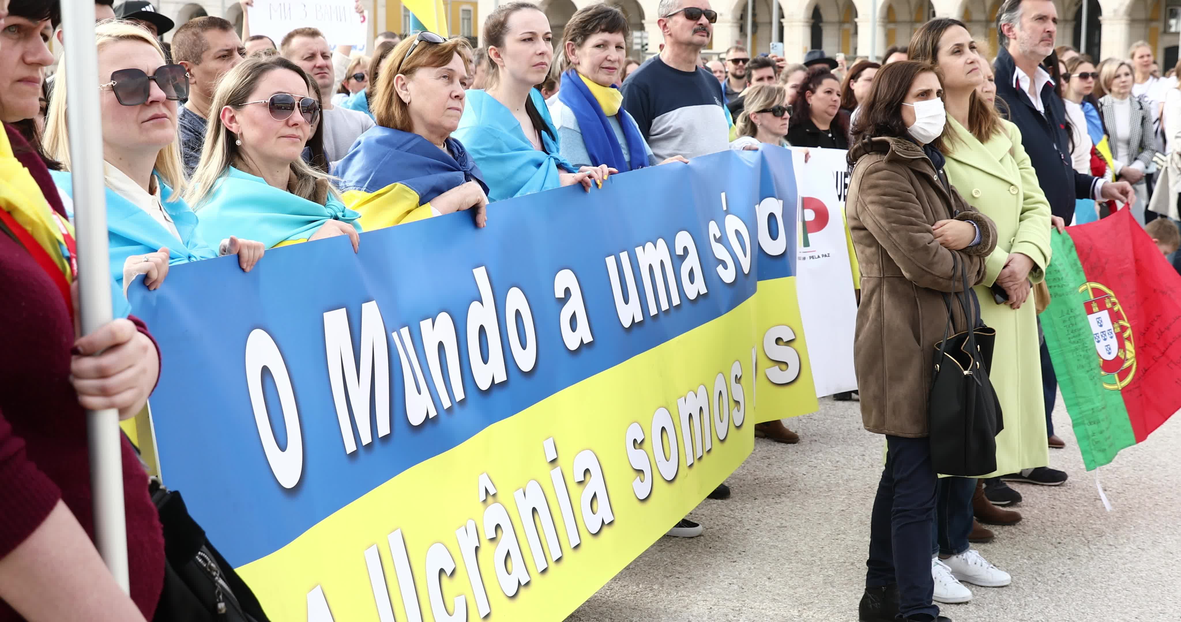 Demonstration In Lisbon In Support Of Ukraine Against Russian Invasion