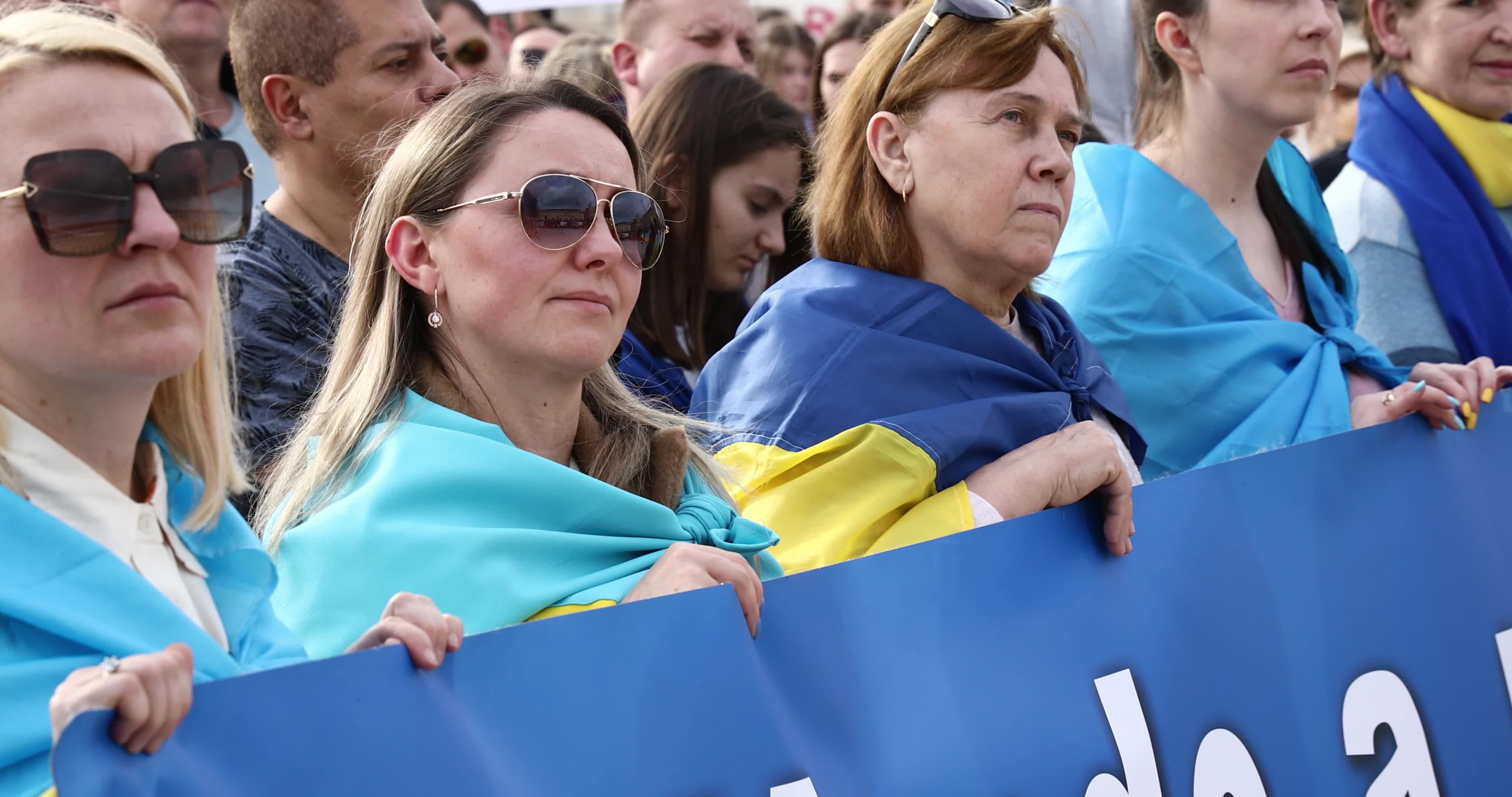 Demonstration In Lisbon In Support Of Ukraine Against Russian Invasion