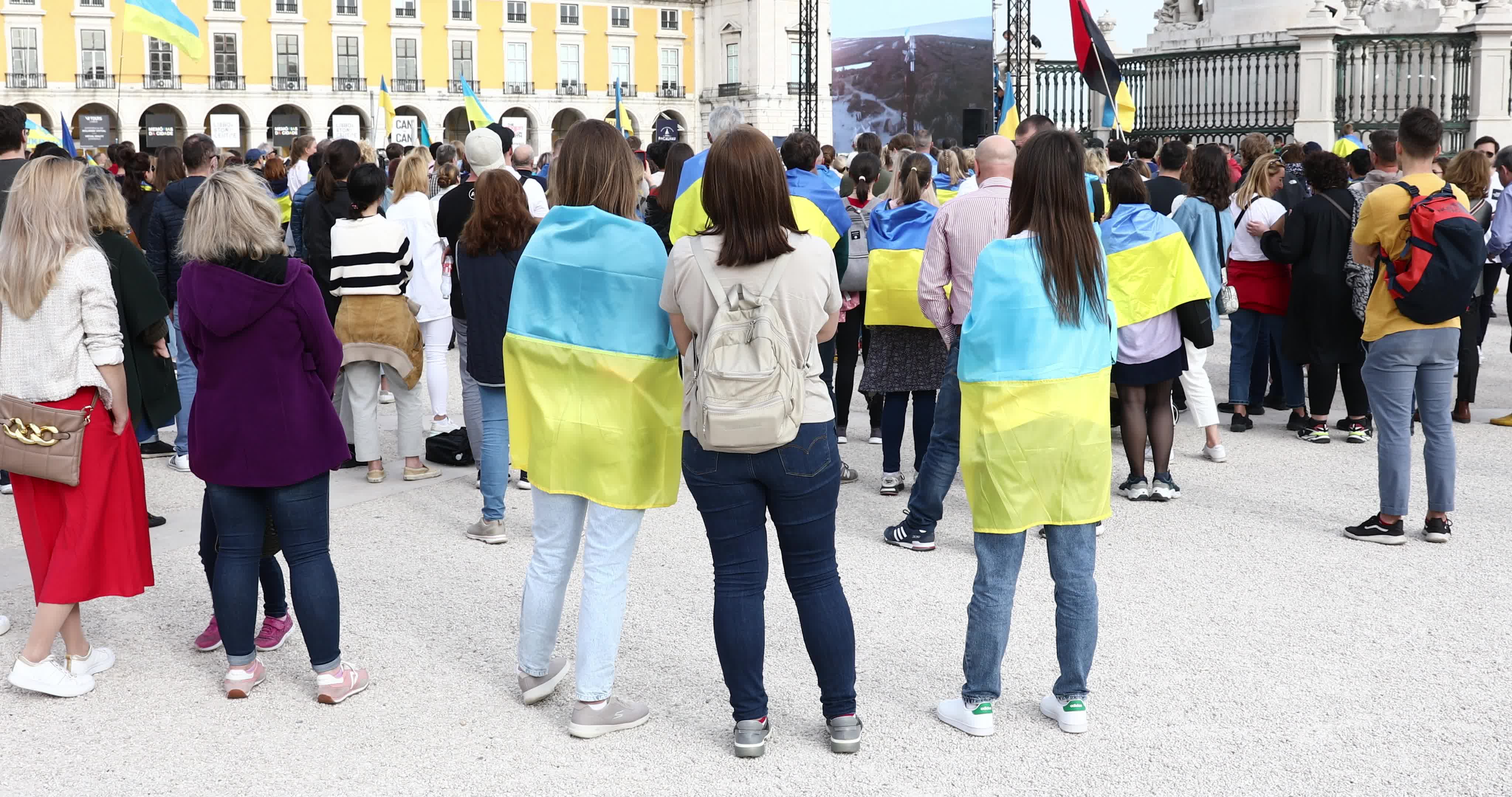 Demonstration In Lisbon In Support Of Ukraine Against Russian Invasion