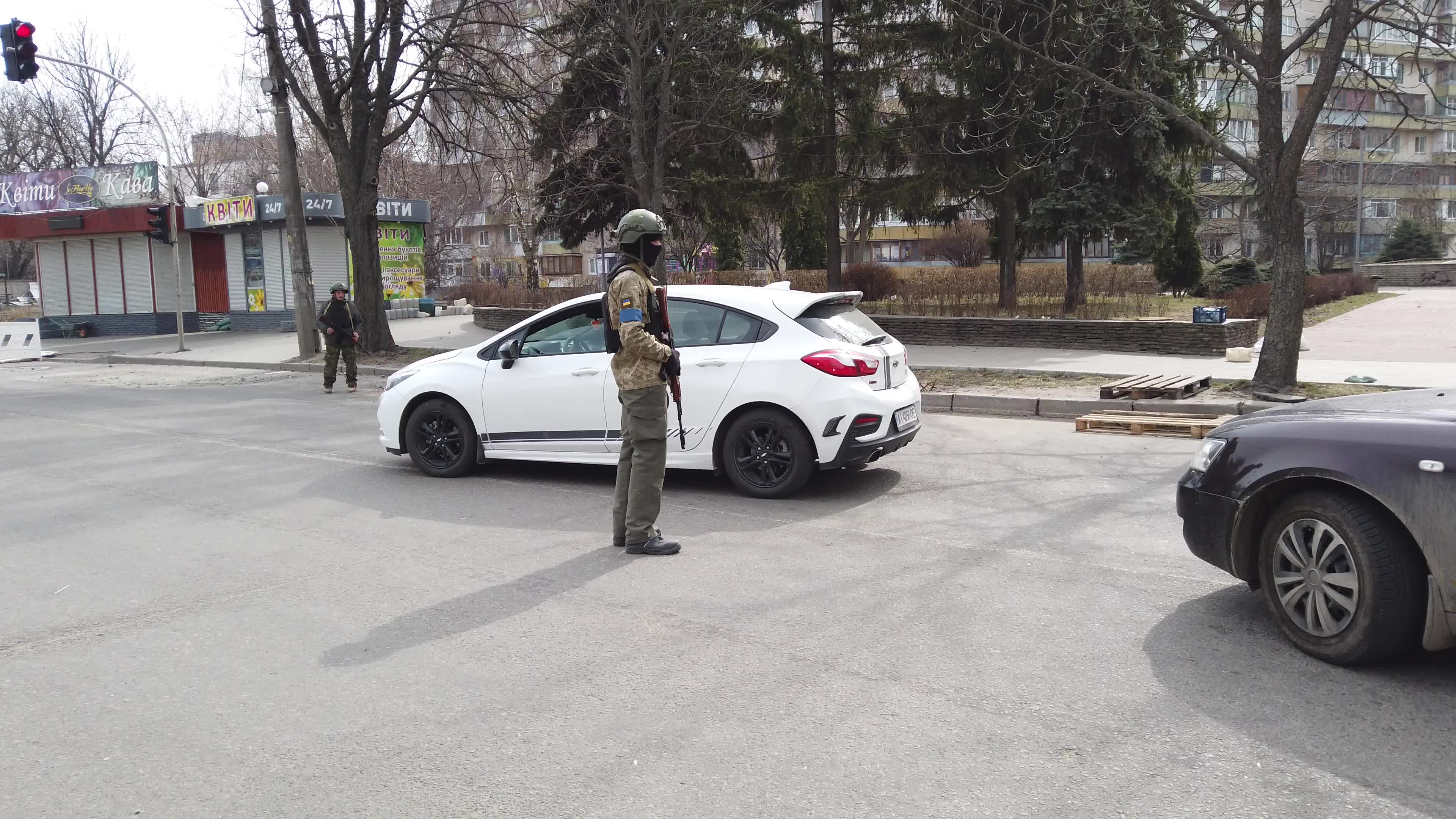 Checkpoints in Kiev, Ukraine March 25 2022