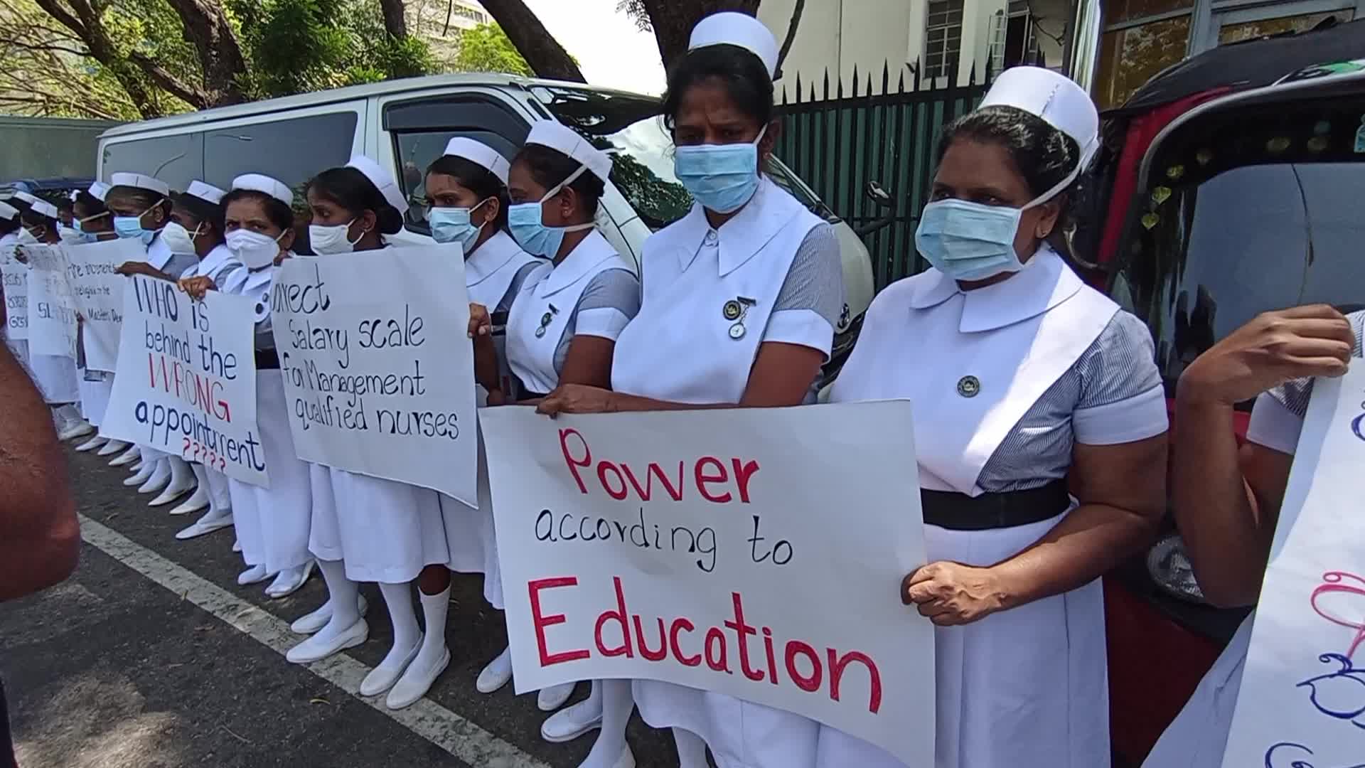 Public Services United Nurses Union During a protest in Colombo