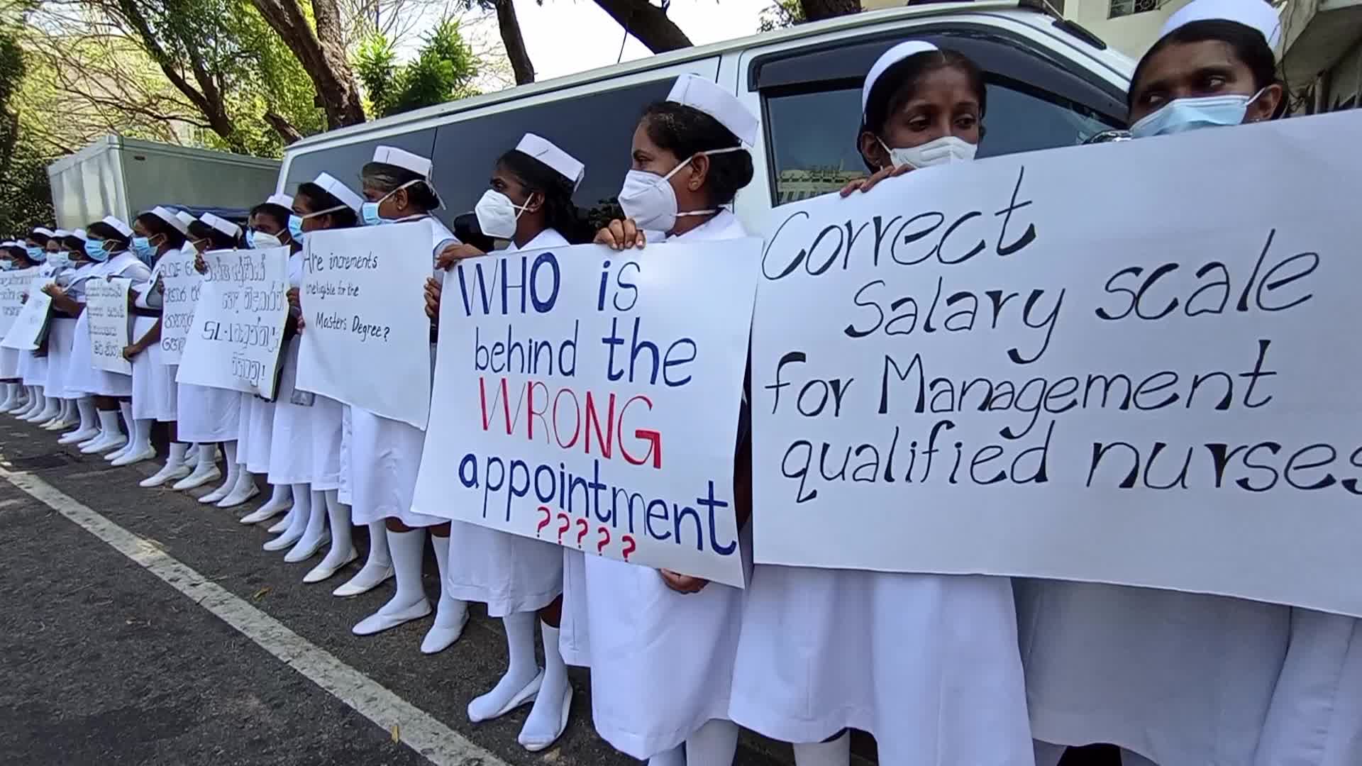 Public Services United Nurses Union During a protest in Colombo