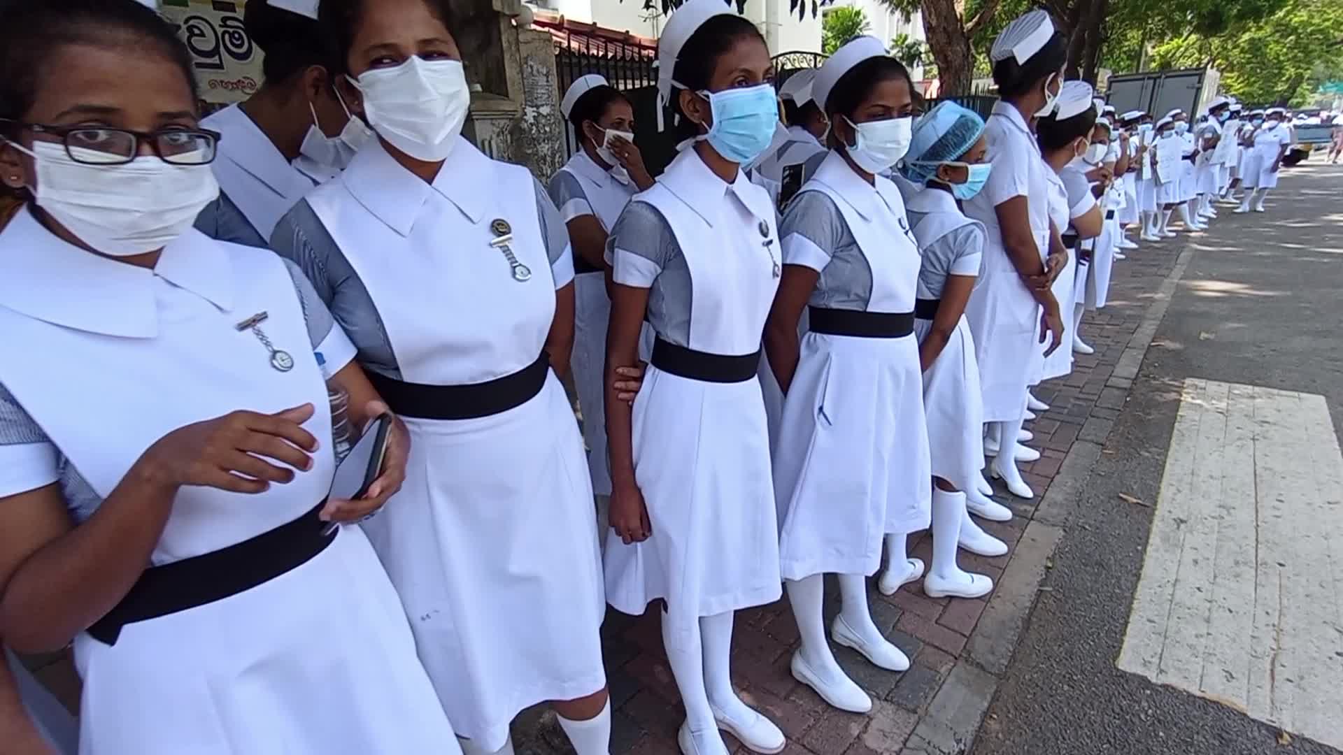 Public Services United Nurses Union During a protest in Colombo