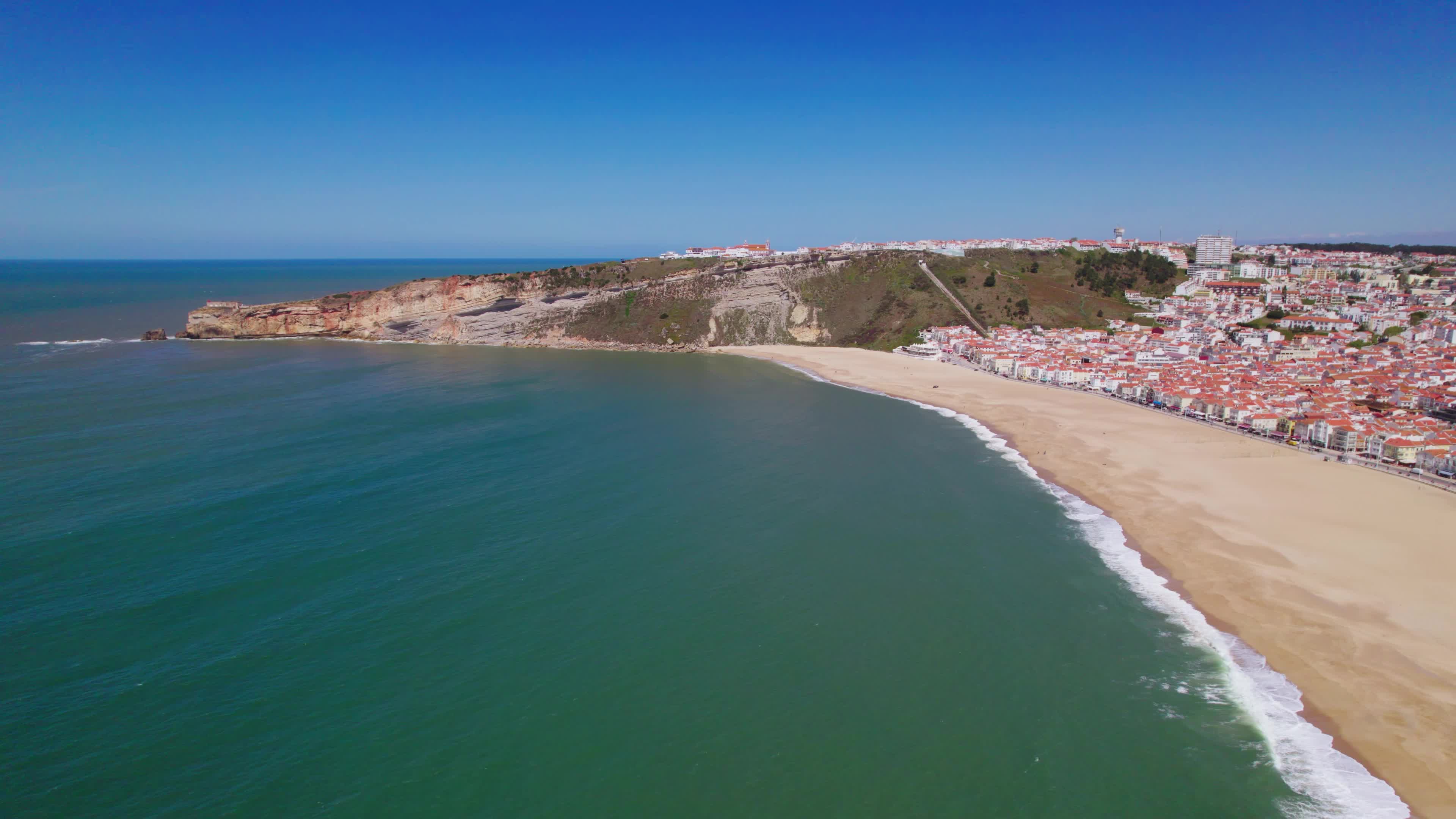 Drone View of Nazaré, The Iconic Surfing Hotspot