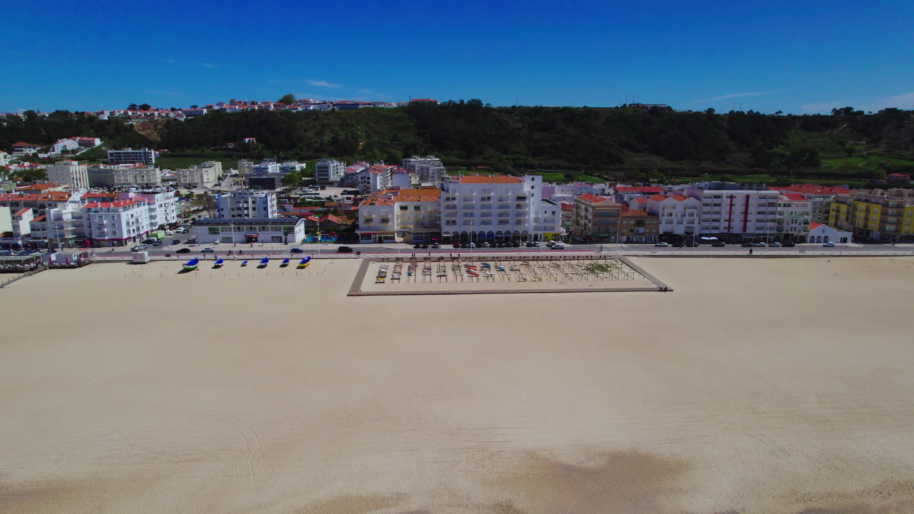 Drone View of Nazaré, The Iconic Surfing Hotspot