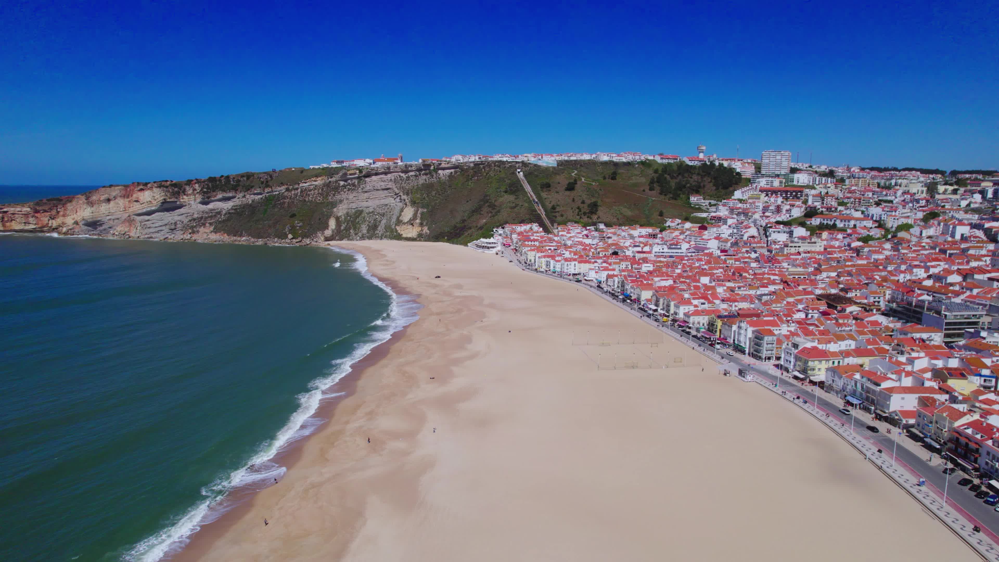 Drone View of Nazaré, The Iconic Surfing Hotspot