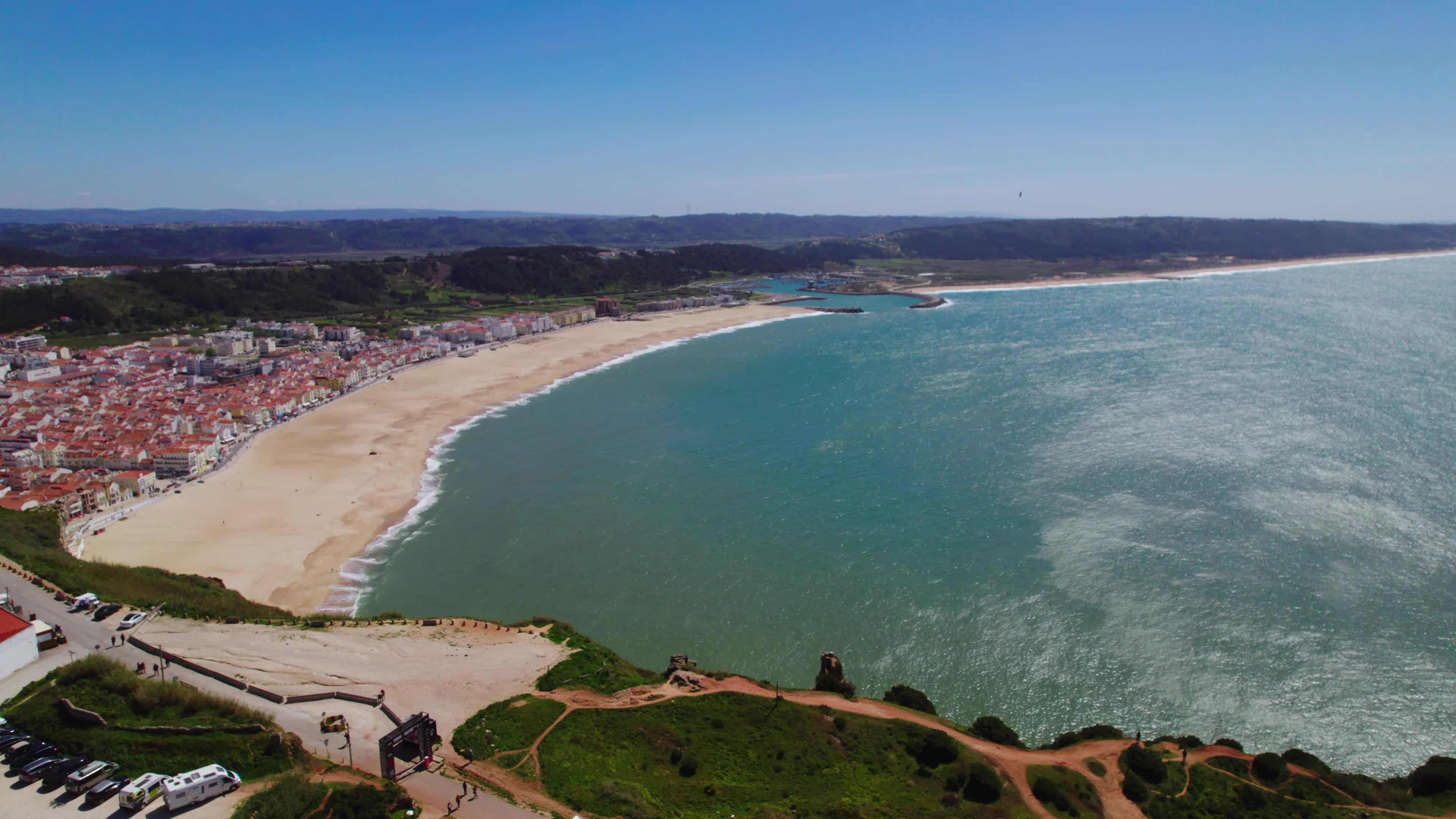 Drone View of Nazaré, The Iconic Surfing Hotspot