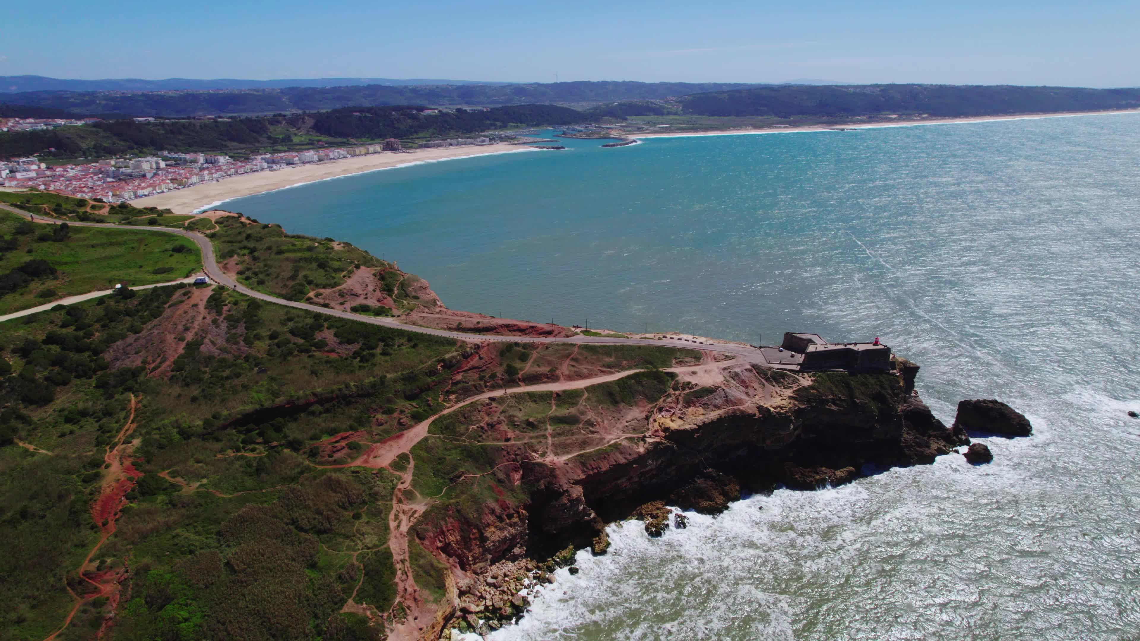 Drone View of Nazaré, The Iconic Surfing Hotspot