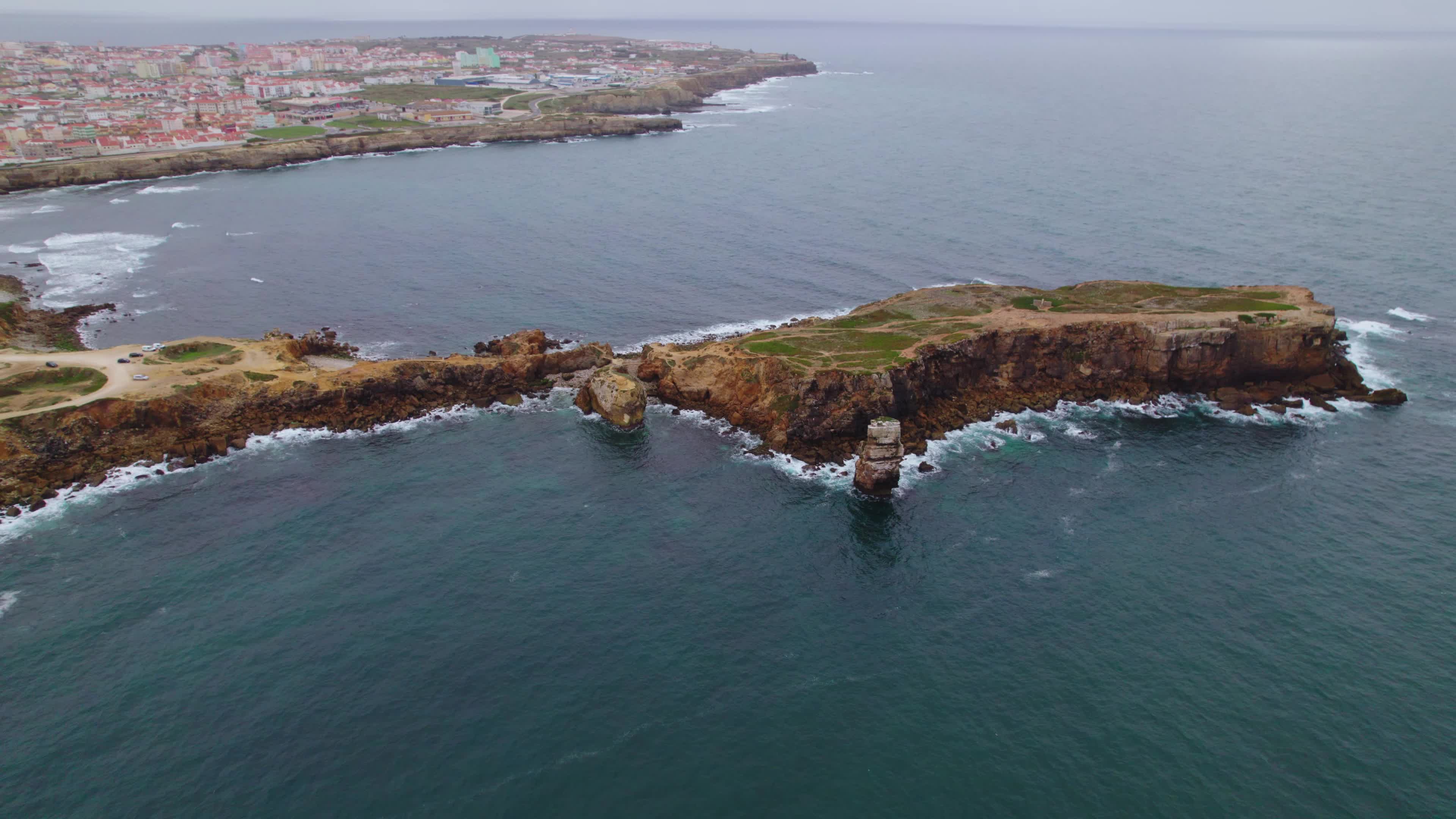 Drone View of Papôa, Peniche, Portugal