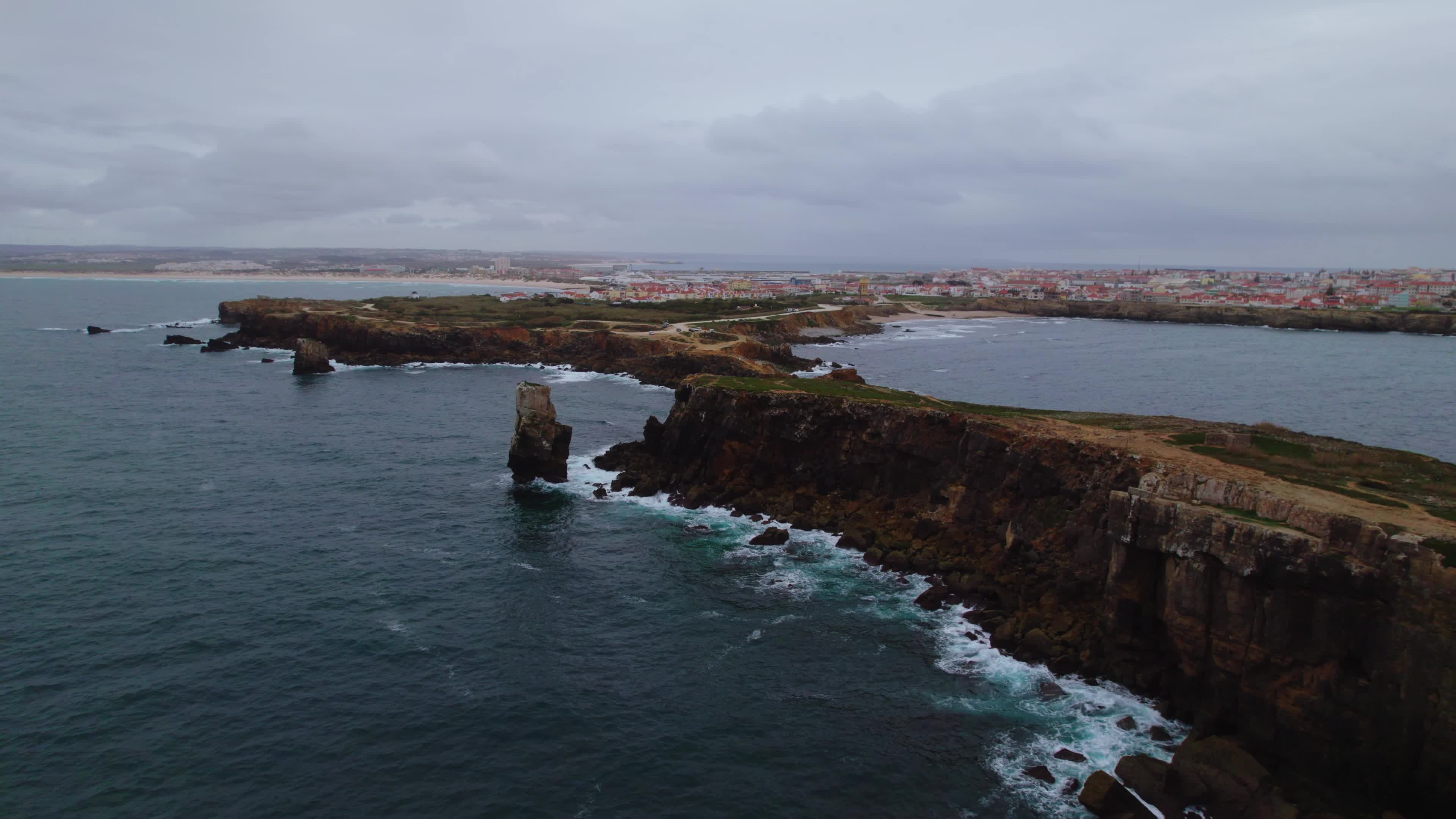 Drone View of Papôa, Peniche, Portugal