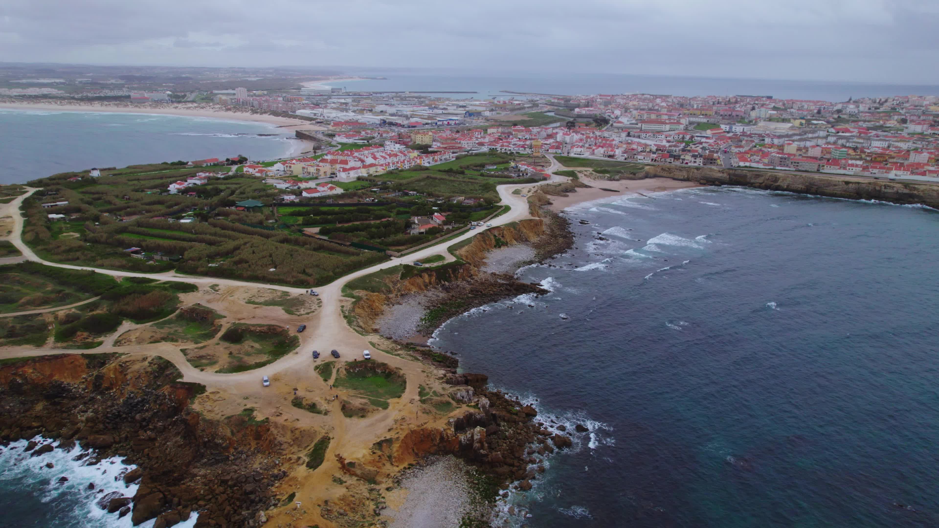 Drone View of Papôa, Peniche, Portugal