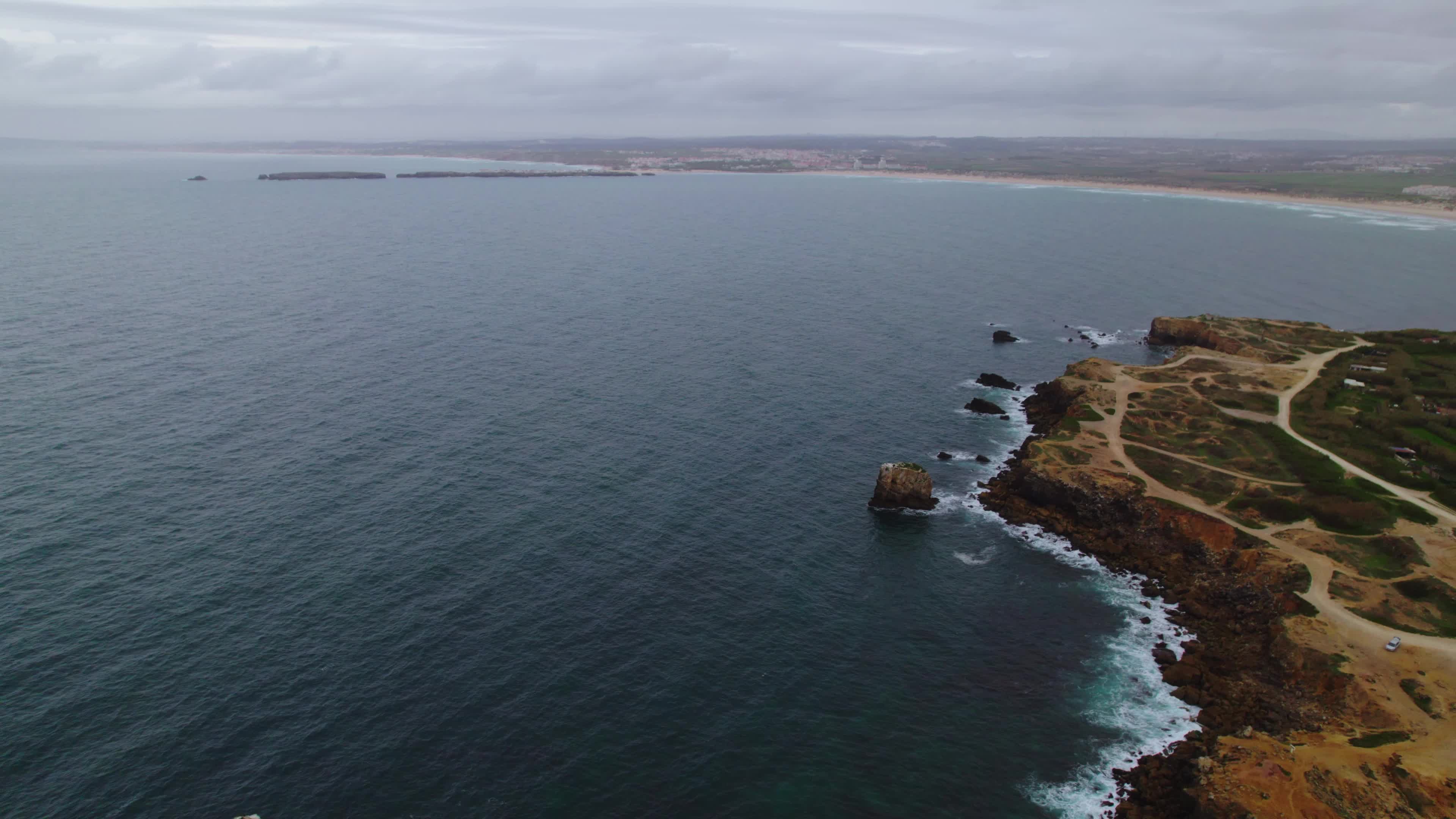 Drone View of Papôa, Peniche, Portugal