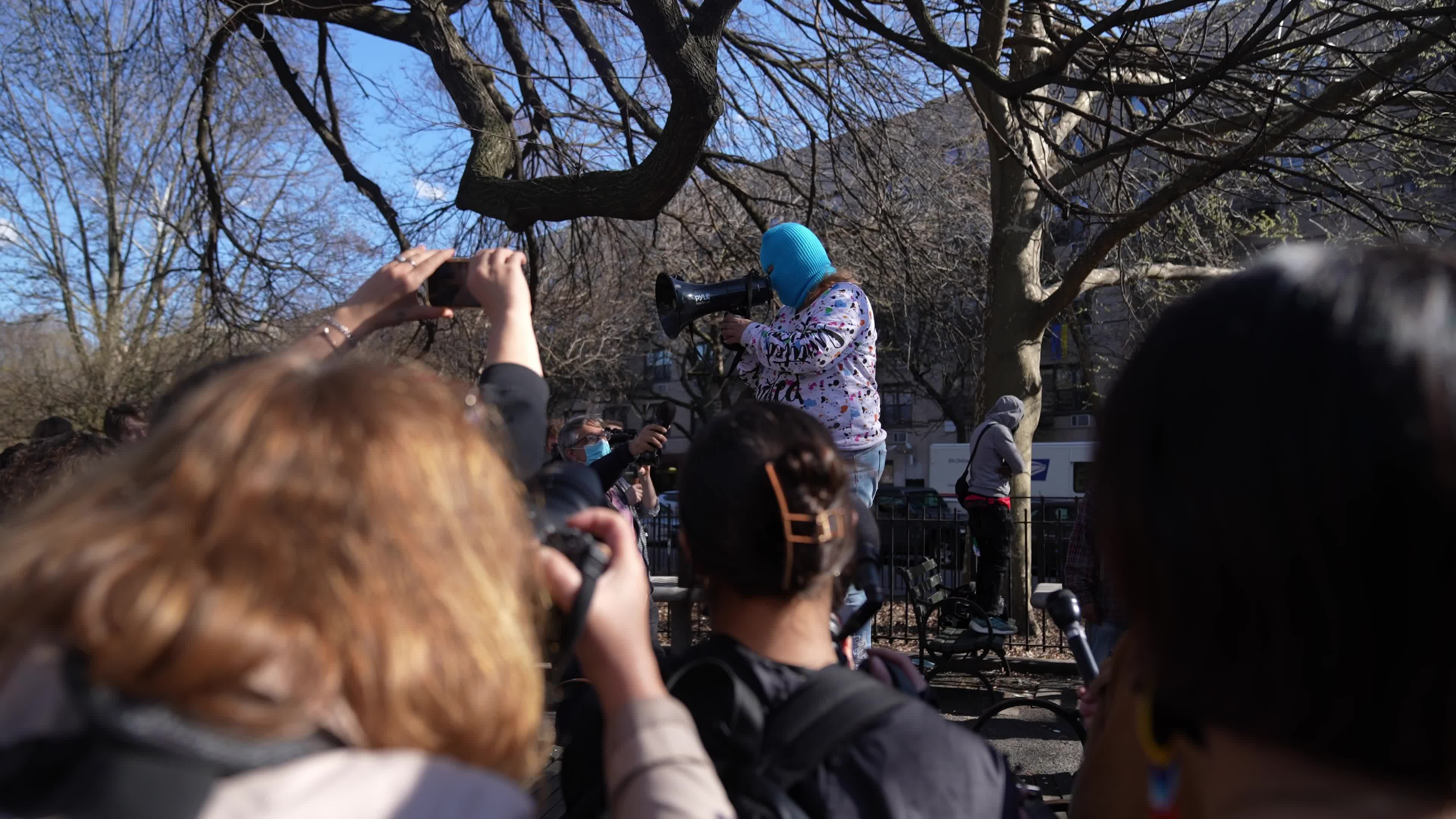 Protesters condemn "violent sweeps" of NYC homeless encampments