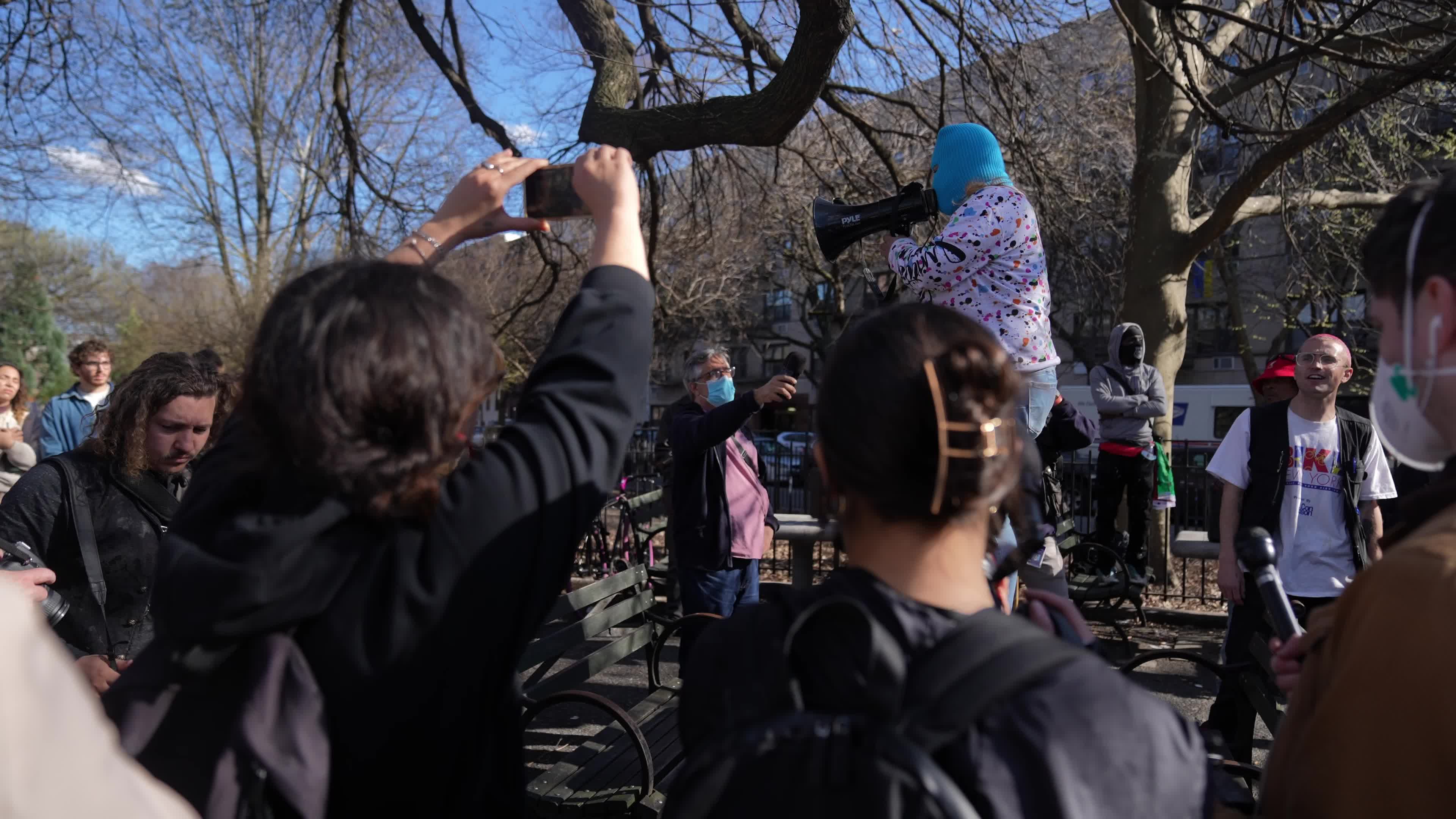 Protesters condemn "violent sweeps" of NYC homeless encampments