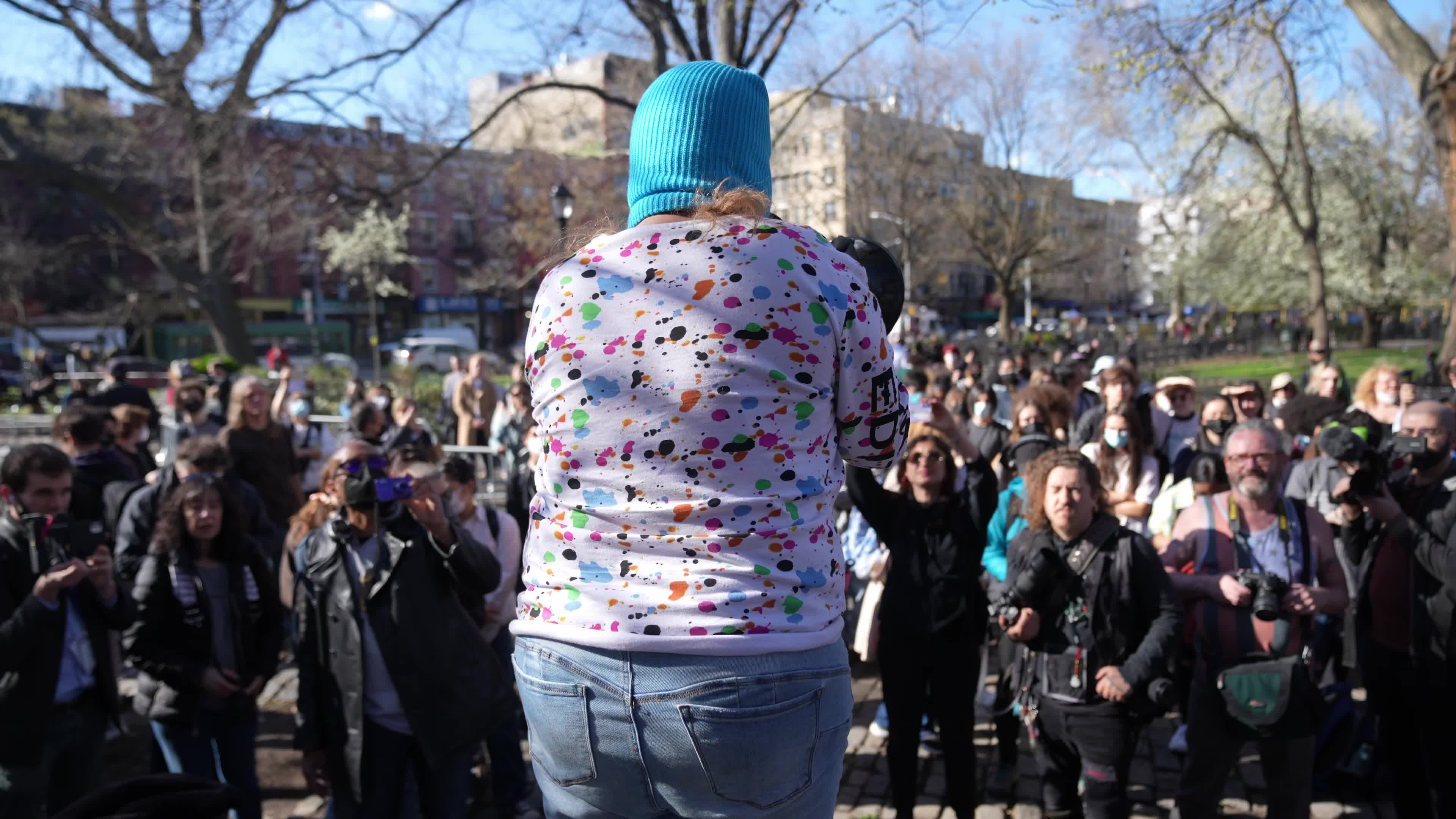 Protesters condemn "violent sweeps" of NYC homeless encampments
