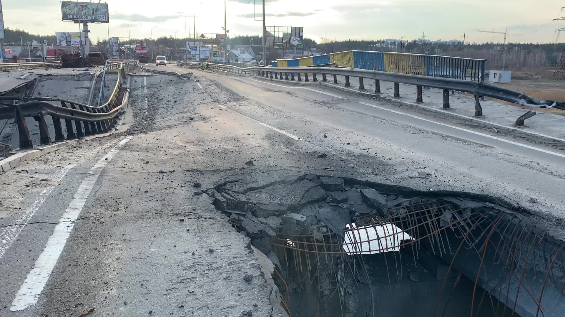 Destroyed Bridge Over The Irpin River