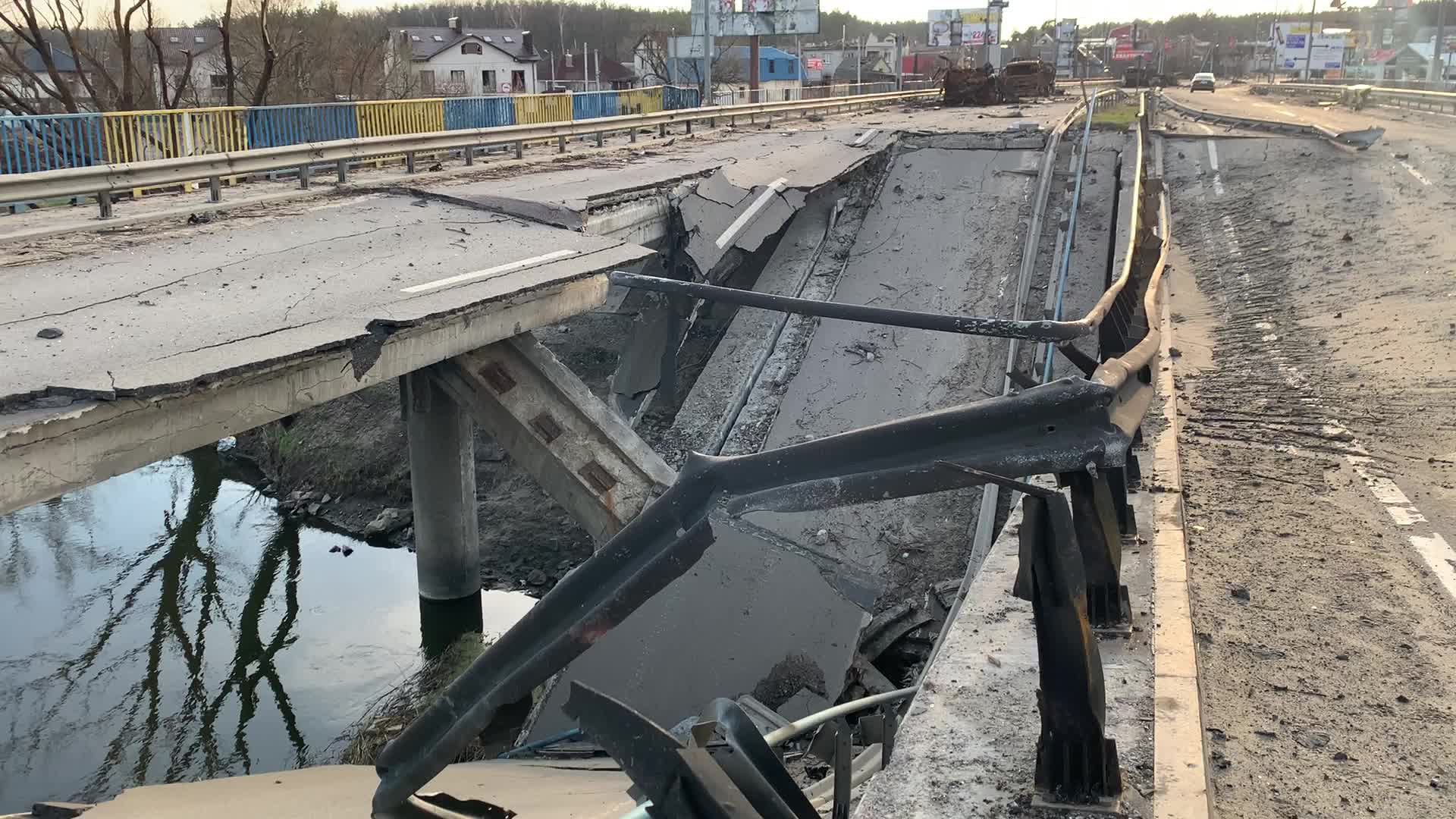 Destroyed Bridge Over The Irpin River