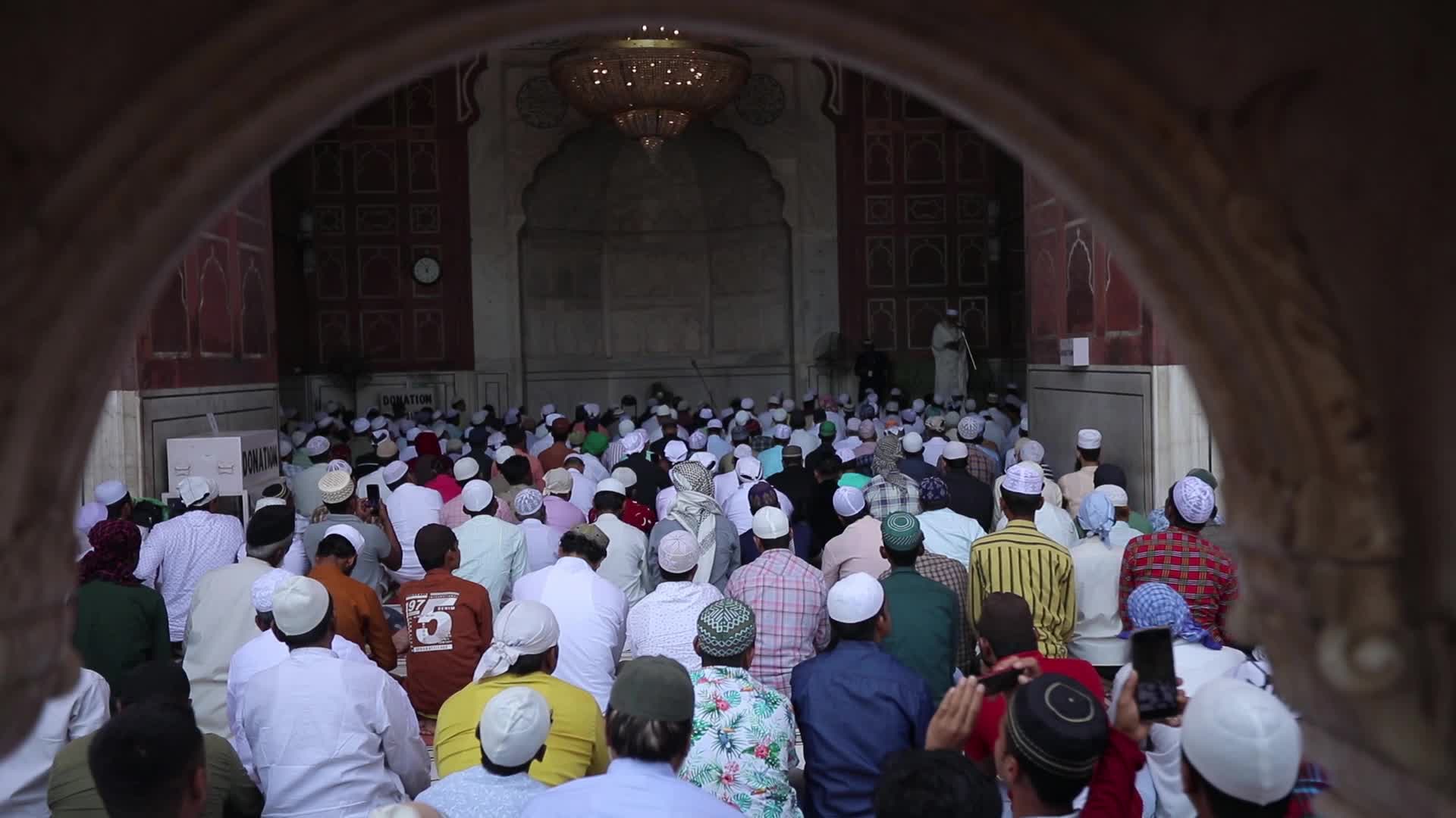 Indian Muslims offer Friday Prayers at Jama Masjid, Delhi