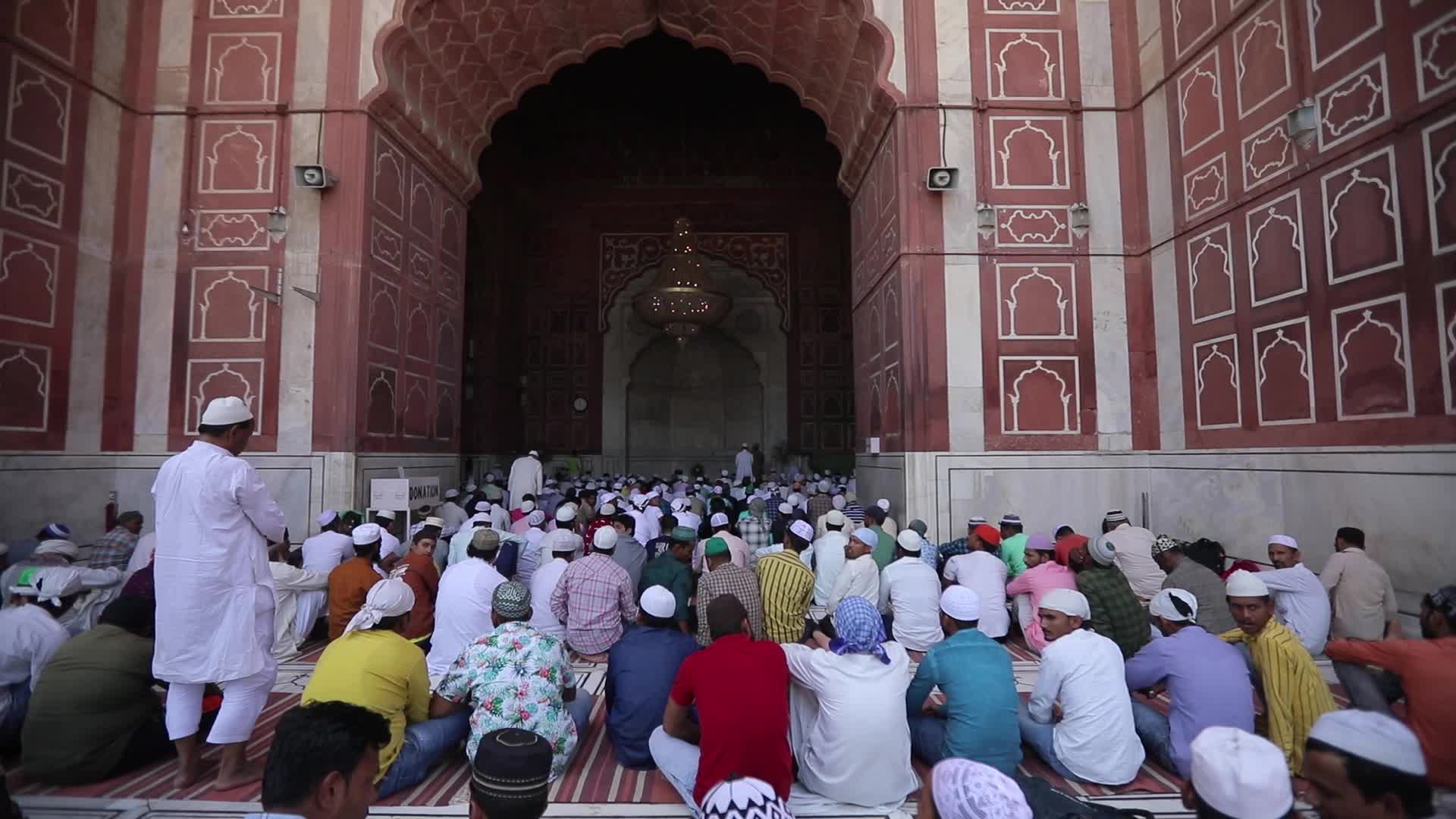 Indian Muslims offer Friday Prayers at Jama Masjid, Delhi