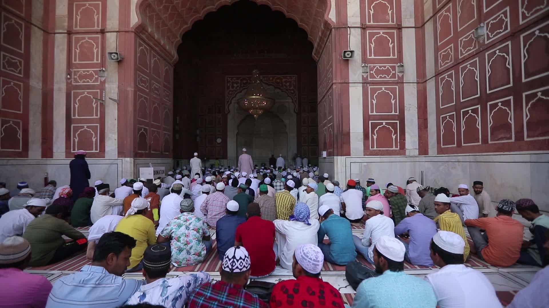 Indian Muslims offer Friday Prayers at Jama Masjid, Delhi