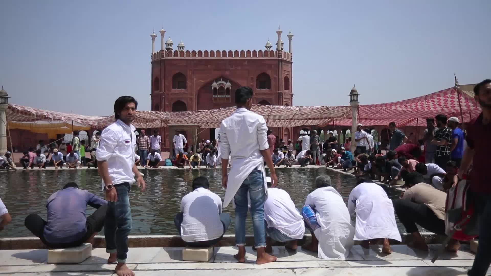 Indian Muslims offer Friday Prayers at Jama Masjid, Delhi