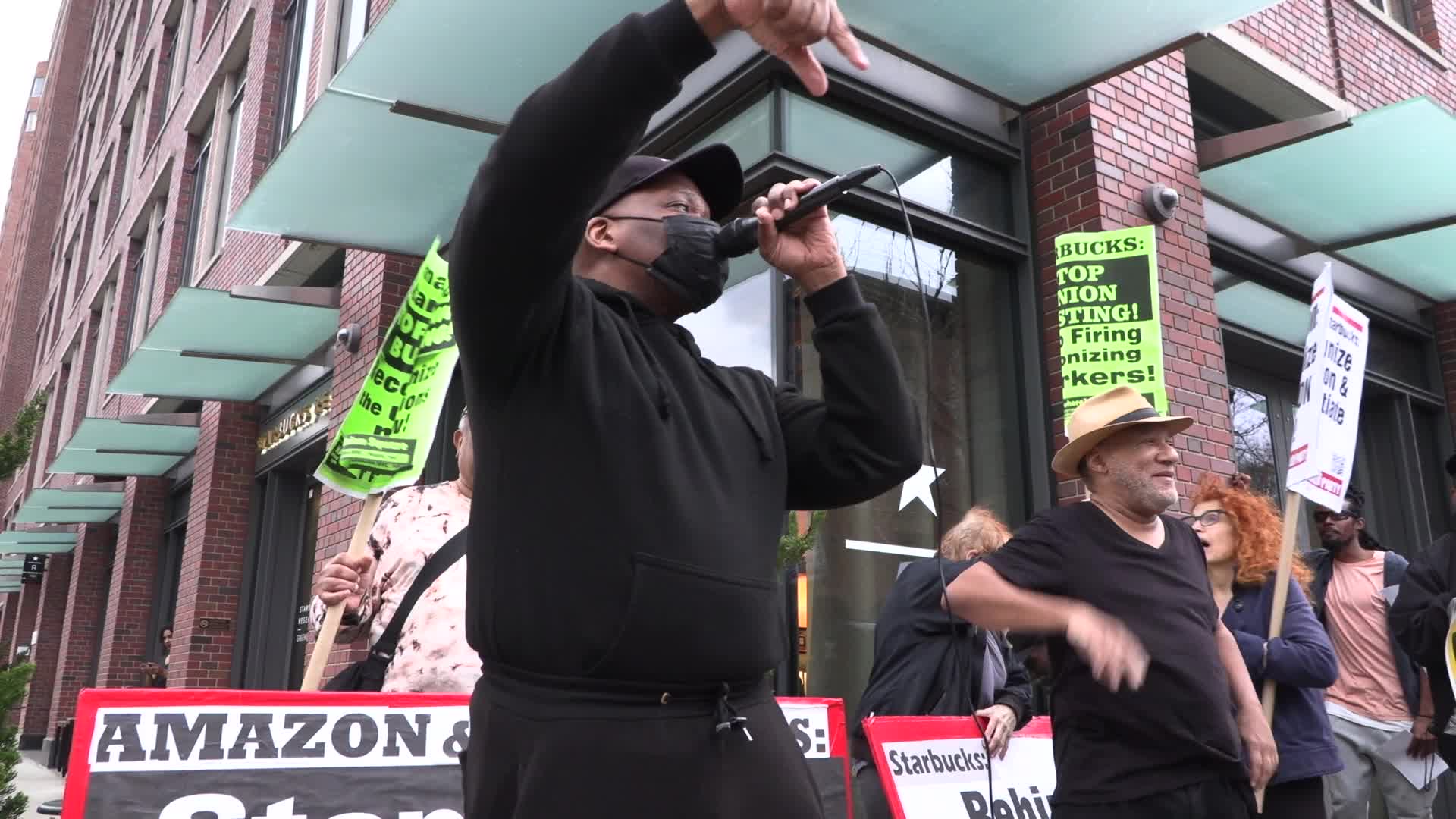NYC: Starbucks and Amazon Labor Rally