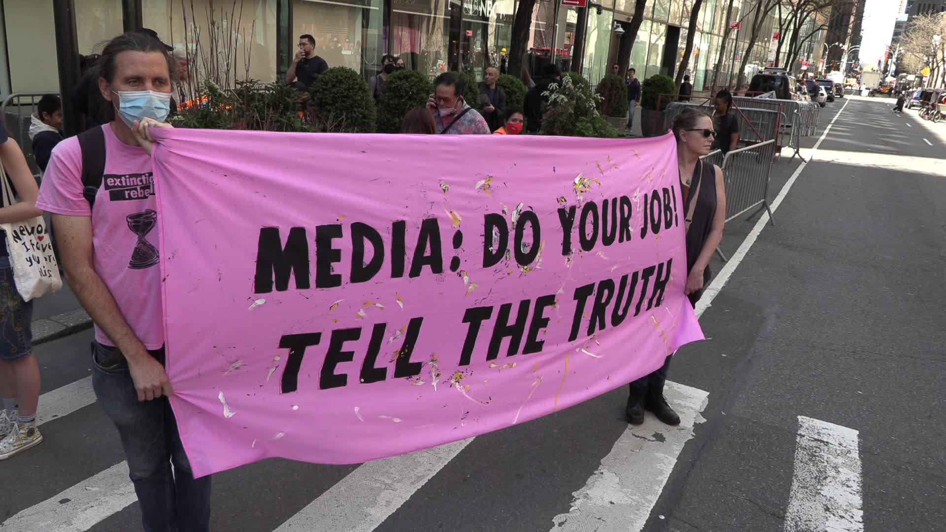 NYC: Climate activists call on ABC News and NBC News to report on climate change