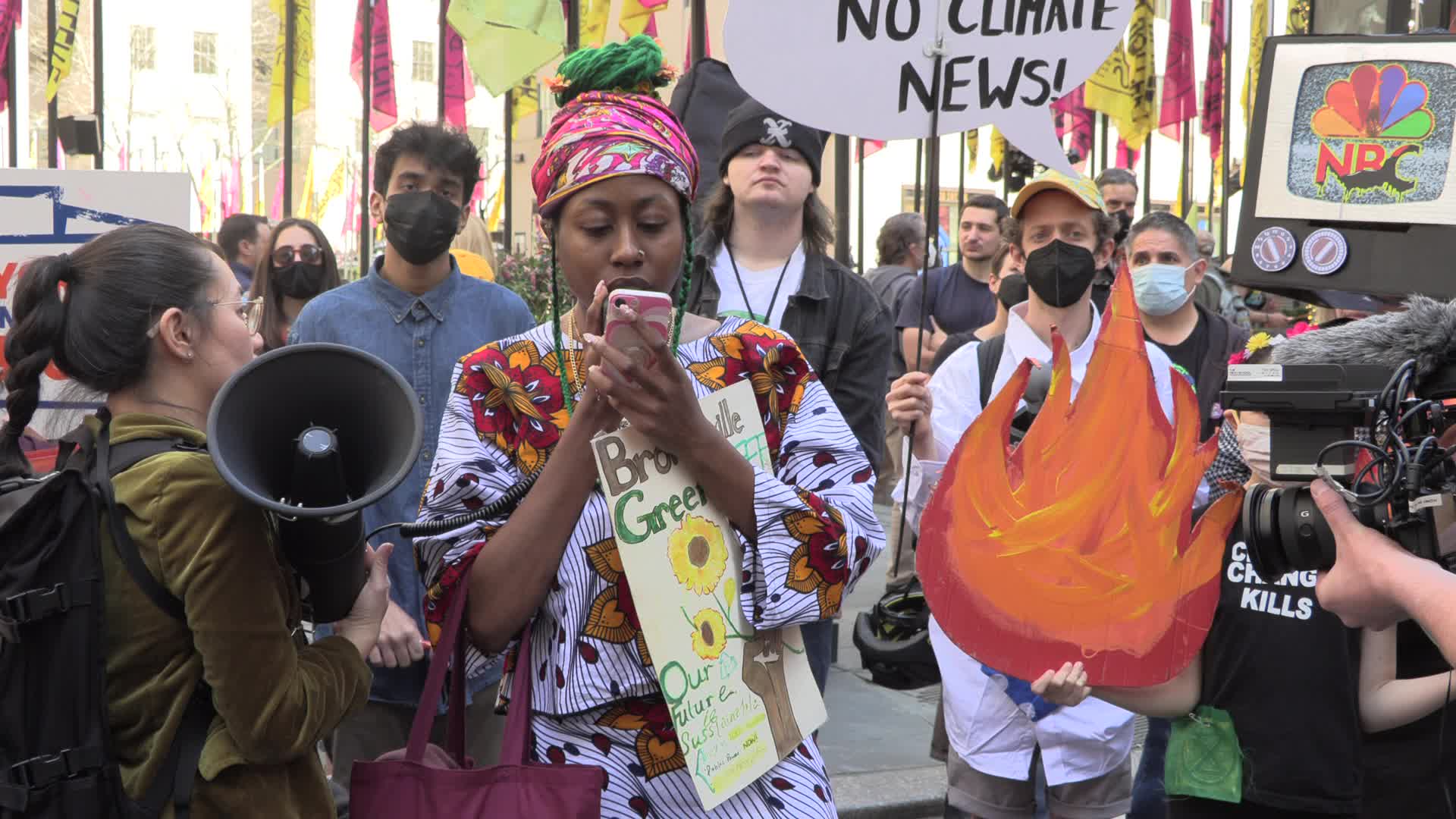 NYC: Climate activists call on ABC News and NBC News to report on climate change