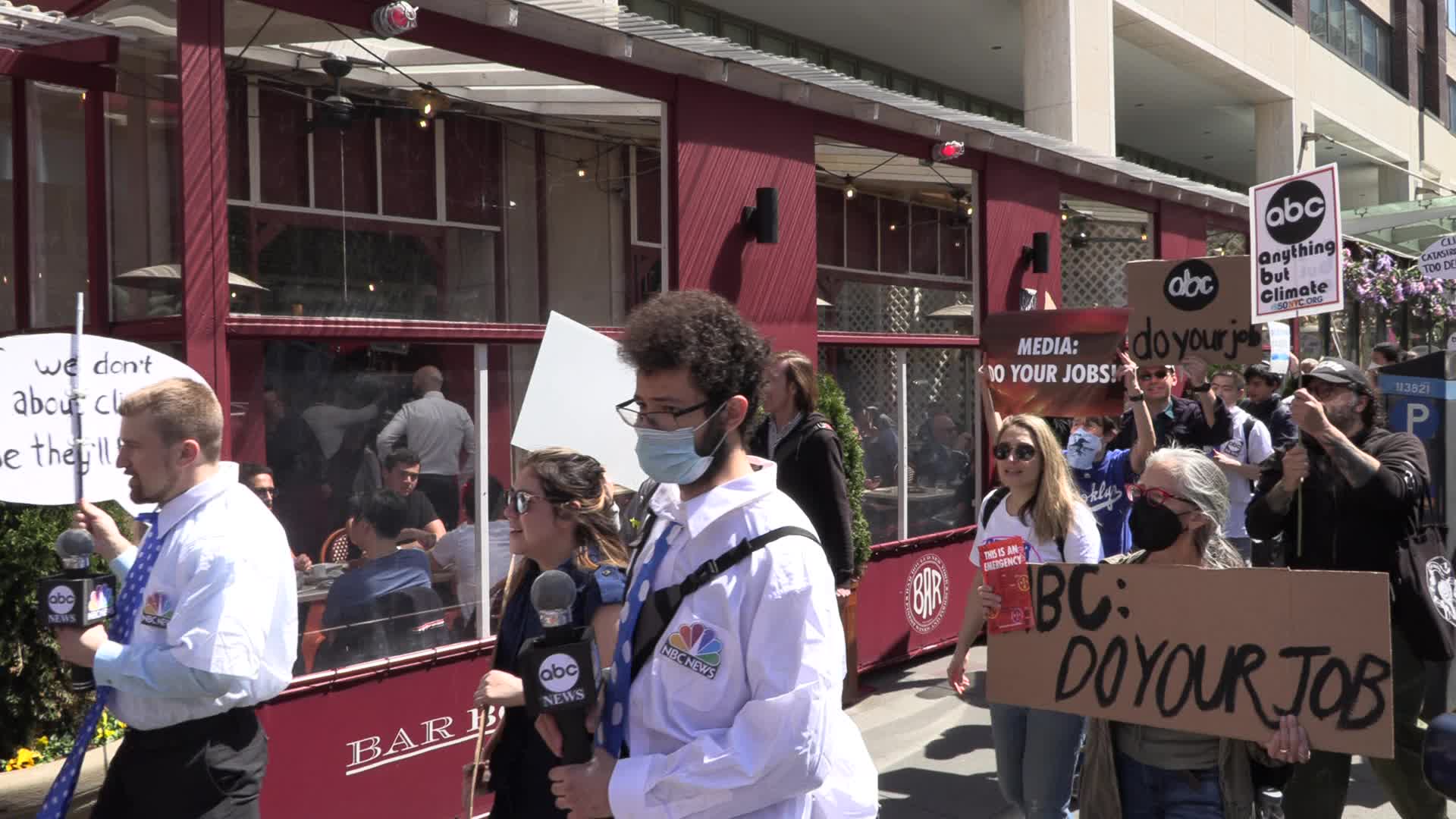 NYC: Climate activists call on ABC News and NBC News to report on climate change