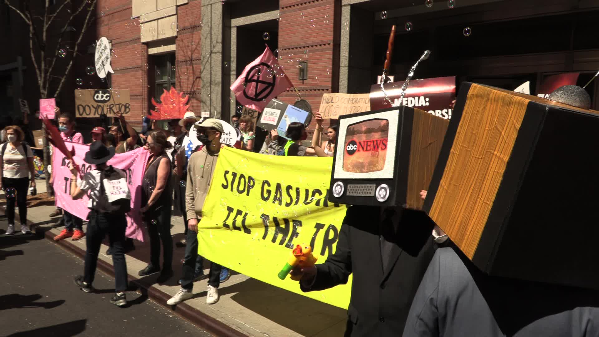 NYC: Climate activists call on ABC News and NBC News to report on climate change