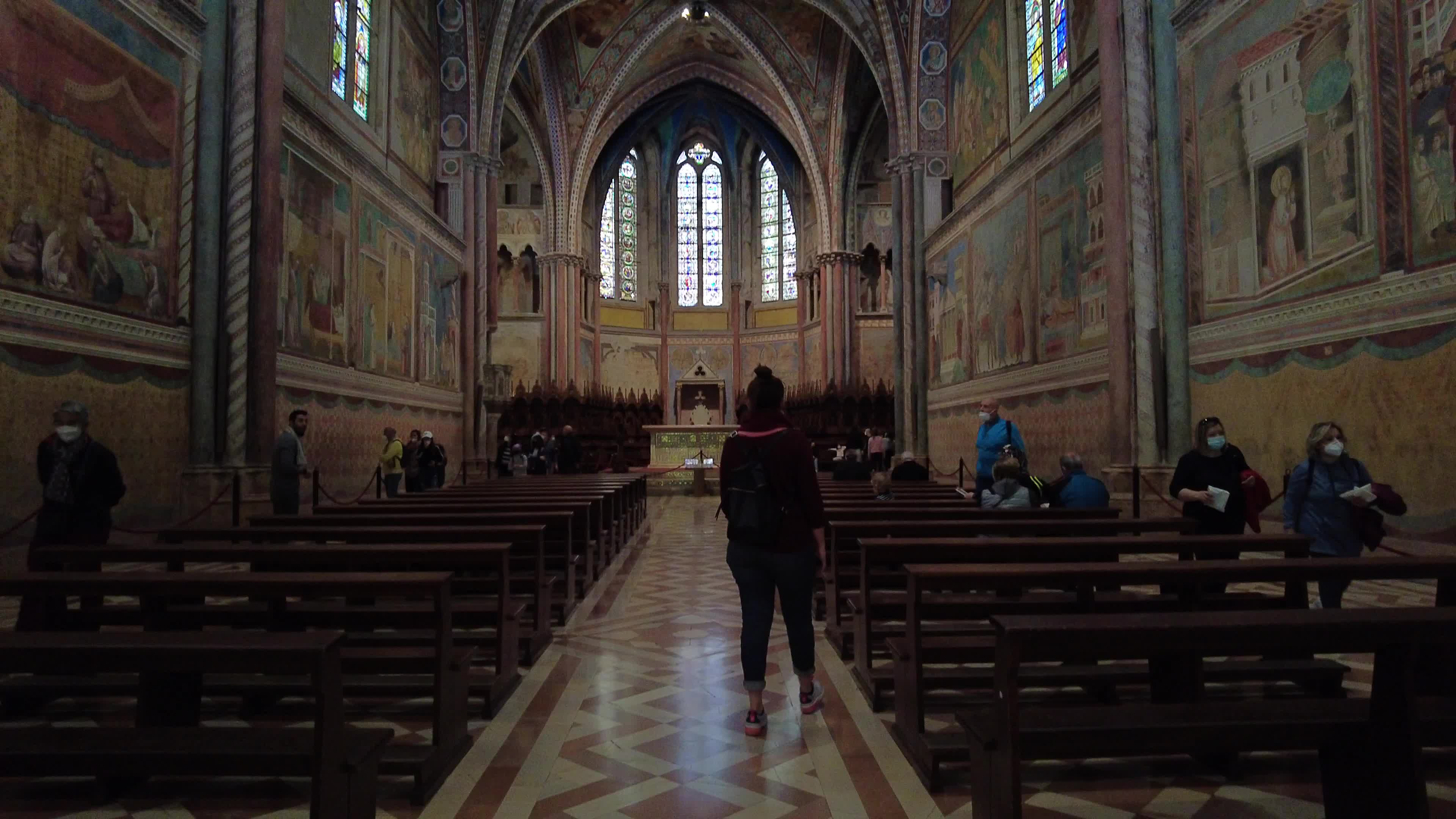 Tourists visiting Assisi, Italy