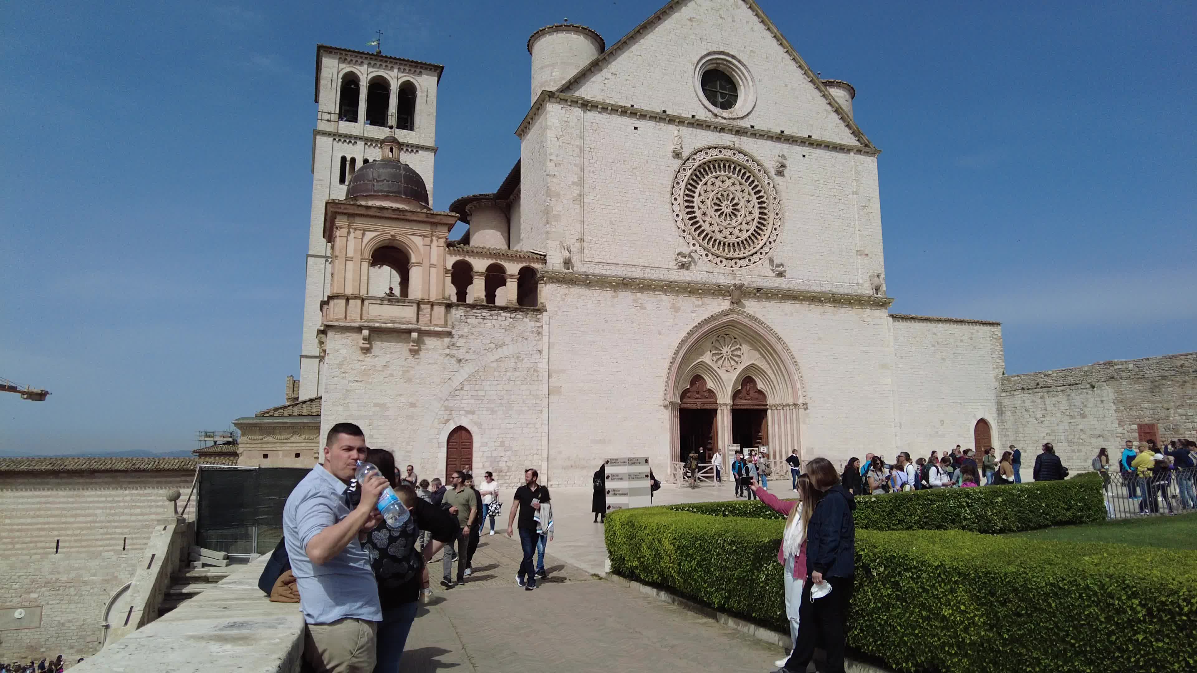 Tourists visiting Assisi, Italy