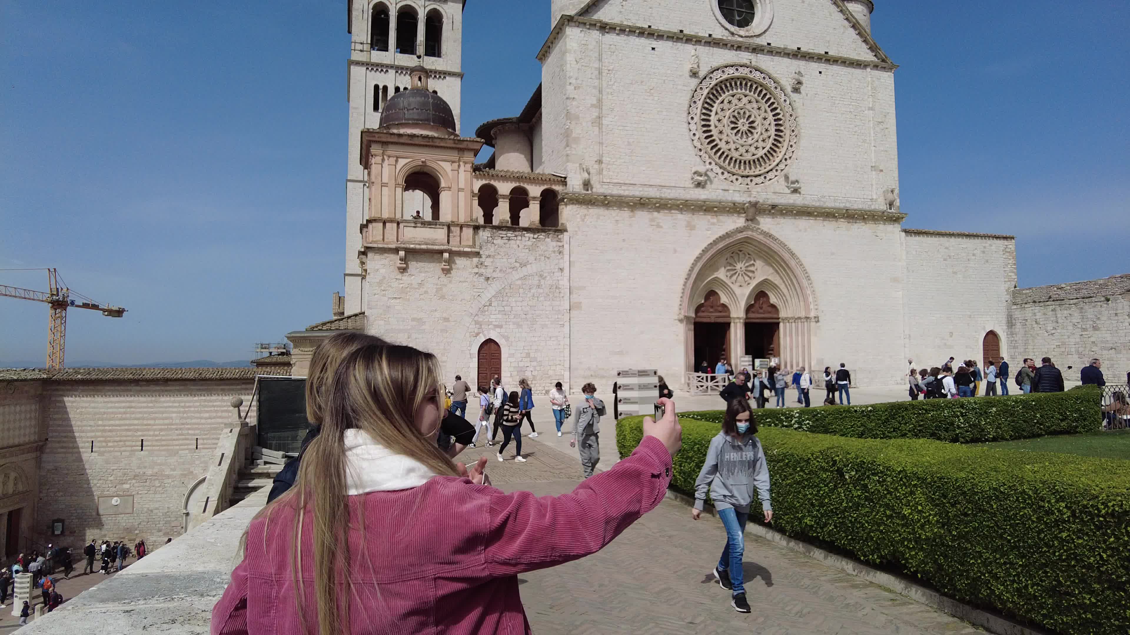 Tourists visiting Assisi, Italy